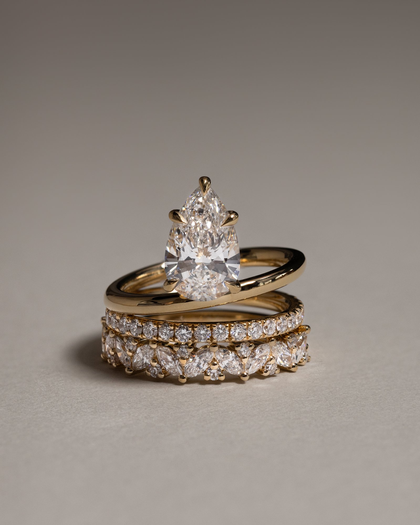 Candice - Double Band Pear Solitaire Lifestyle Image