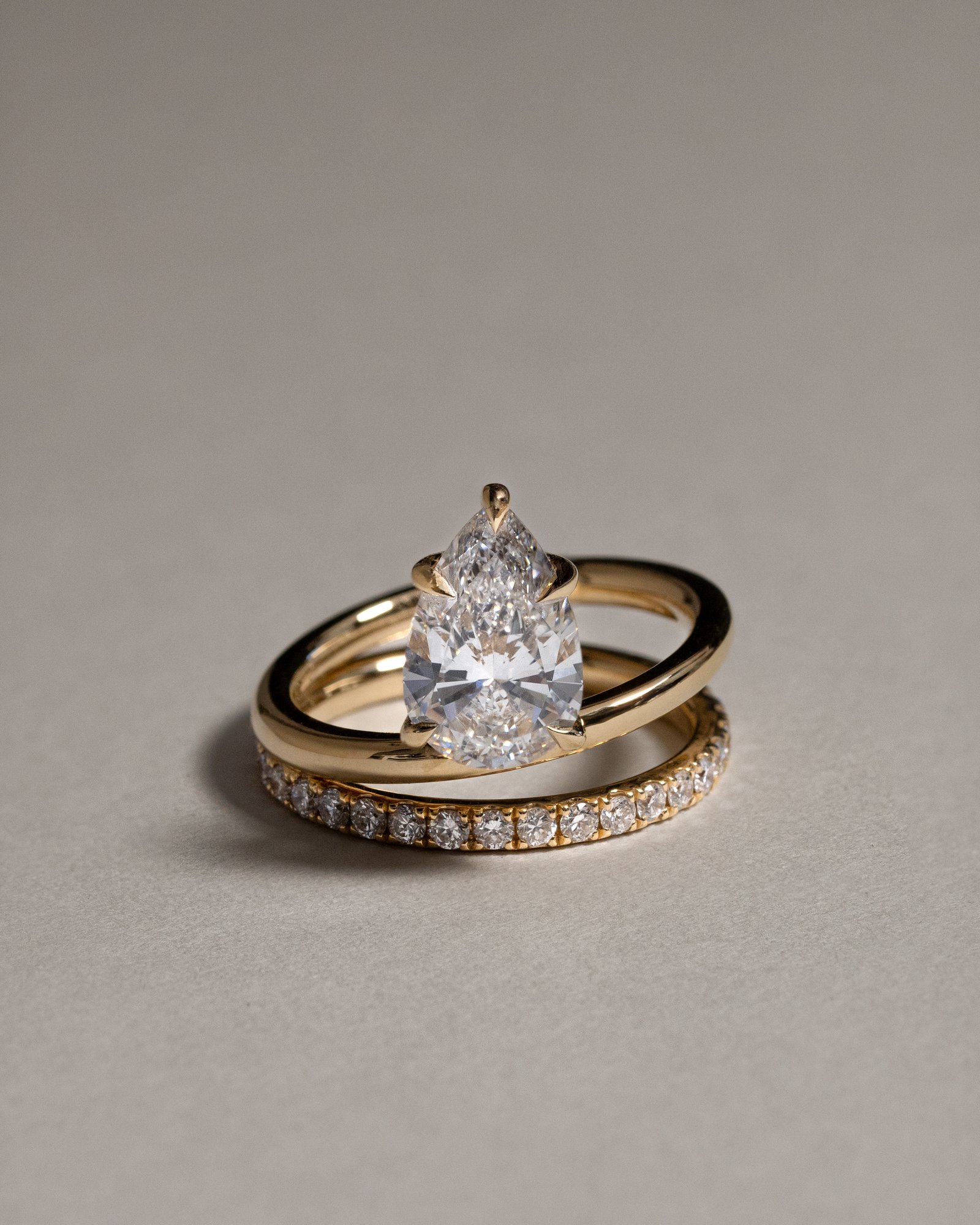 Candice - Double Band Pear Solitaire Lifestyle Image