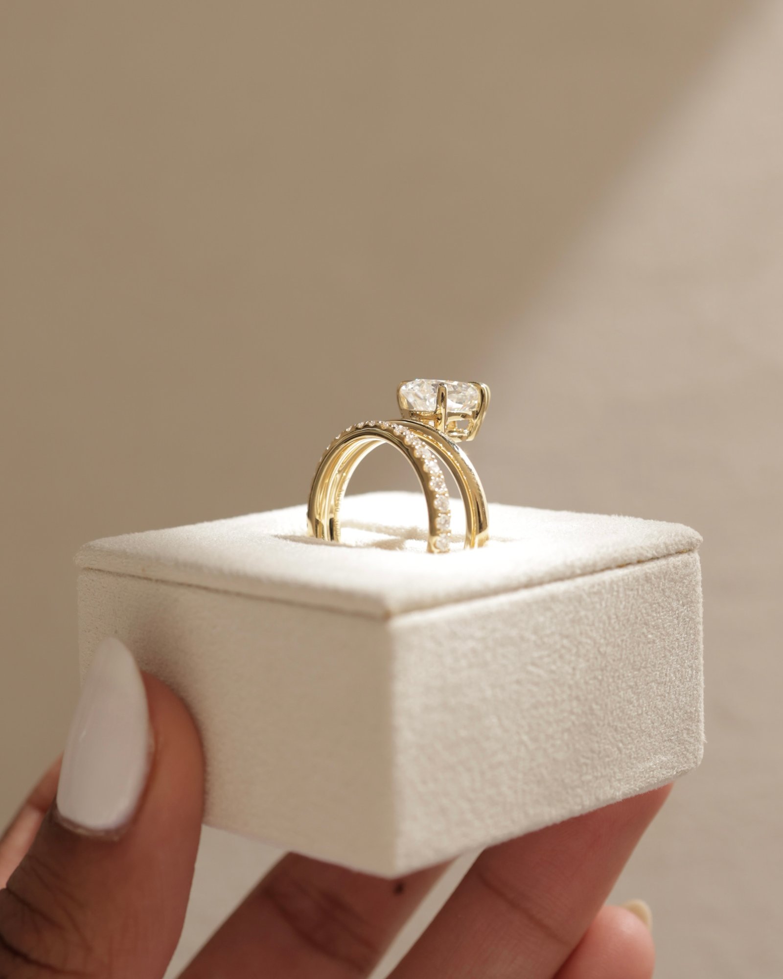 Candice - Double Band Pear Solitaire Lifestyle Image