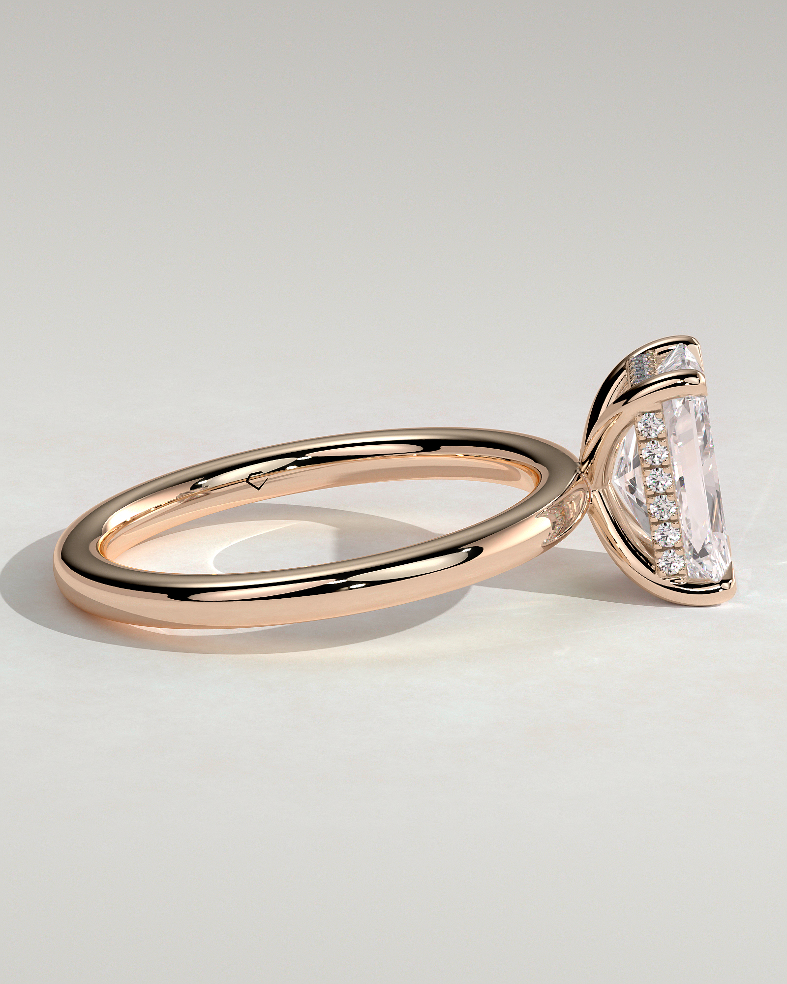 Carly  Radiant Solitaire - 18k Rose Gold
