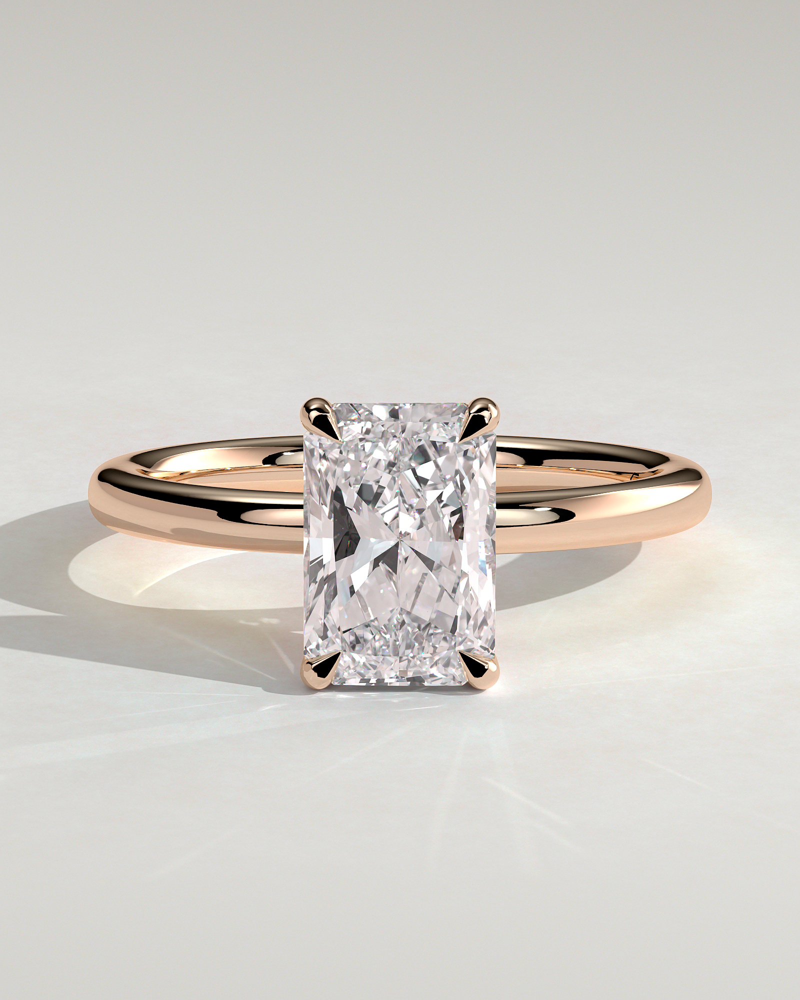 Carly  Radiant Solitaire - 18k Rose Gold