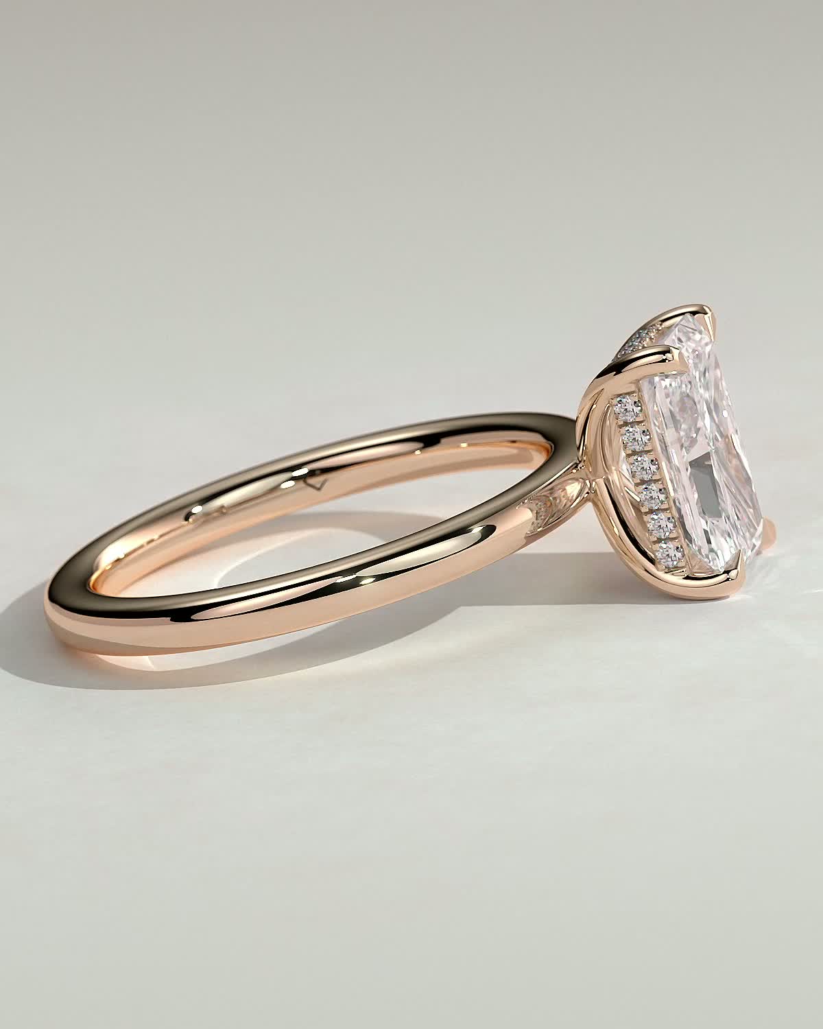 Carly  Radiant Solitaire - 18k Rose Gold