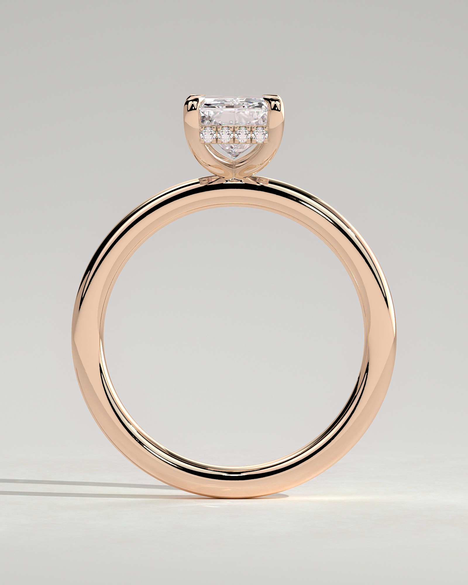 Carly  Radiant Solitaire - 18k Rose Gold