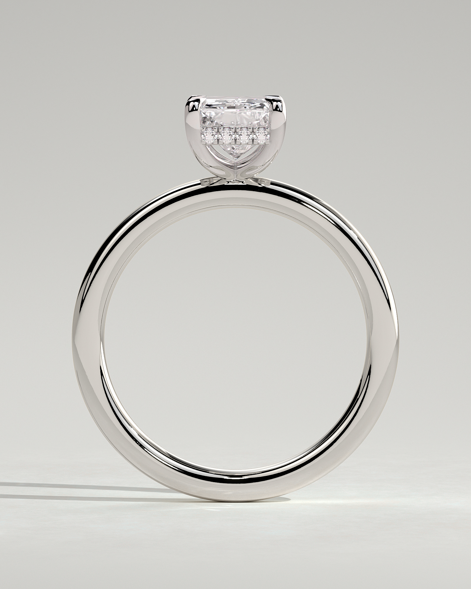 Carly  Radiant Solitaire - 18k White Gold