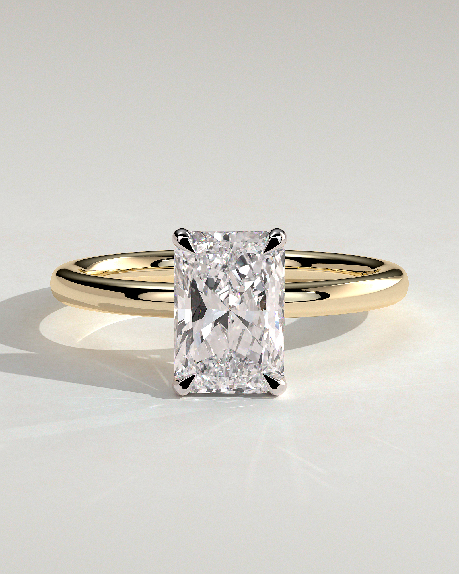 Carly  Radiant Solitaire - 18k Yellow Gold / 18k White Gold