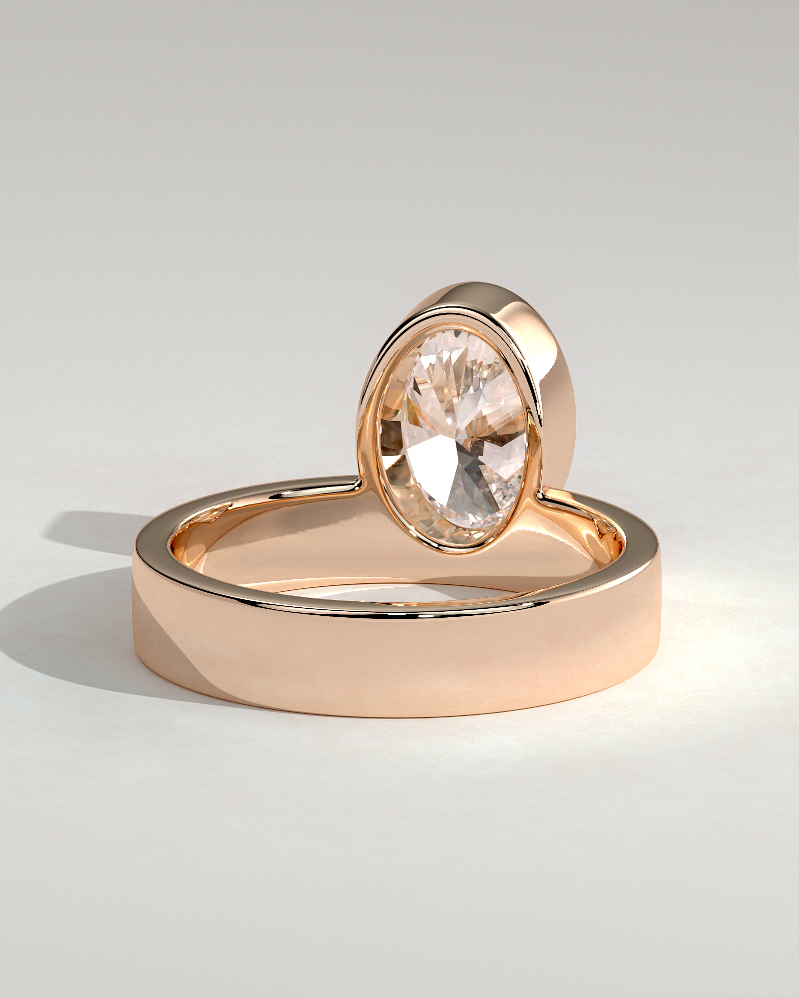 Carmen - Oval Bezel with Cigar Band - 18k Rose Gold