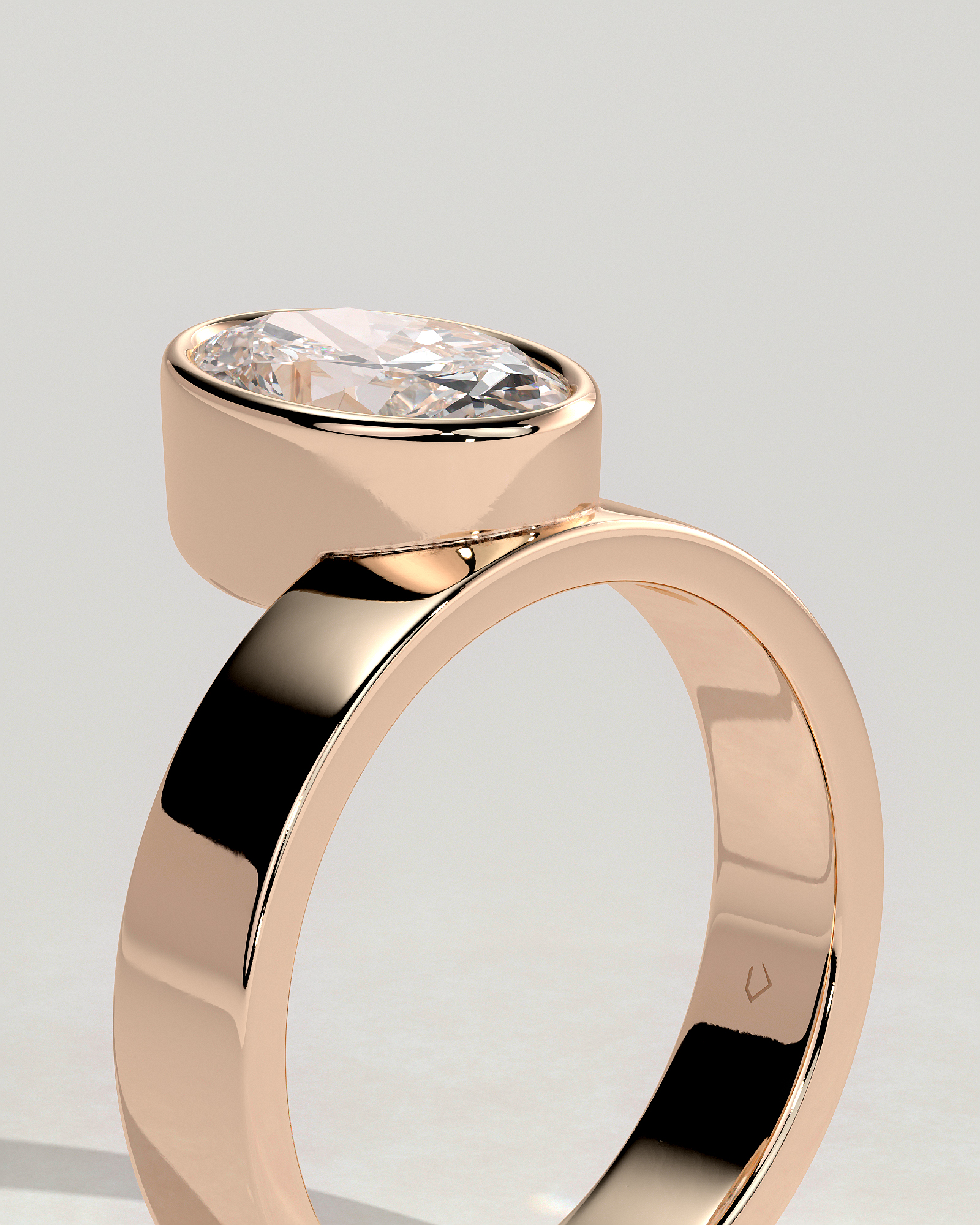 Carmen - Oval Bezel with Cigar Band - 18k Rose Gold