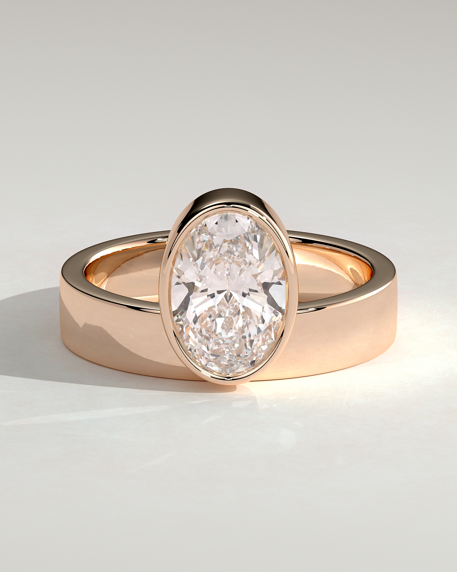 Carmen - Oval Bezel with Cigar Band - 18k Rose Gold