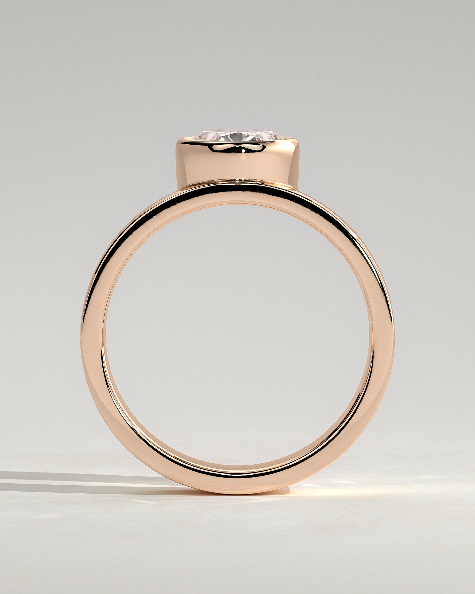 Carmen - Oval Bezel with Cigar Band - 18k Rose Gold
