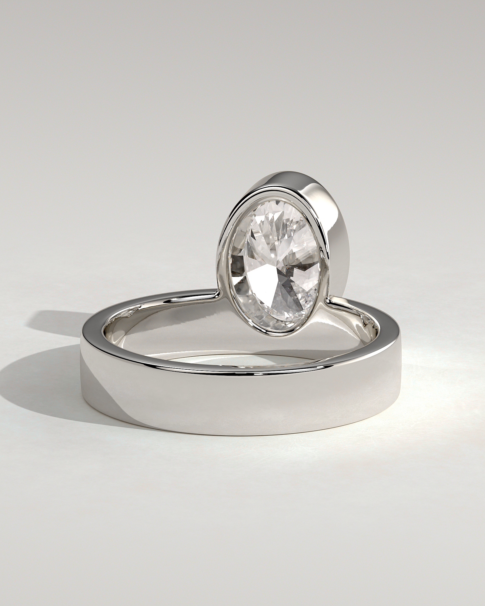 Carmen - Oval Bezel with Cigar Band - 18k White Gold