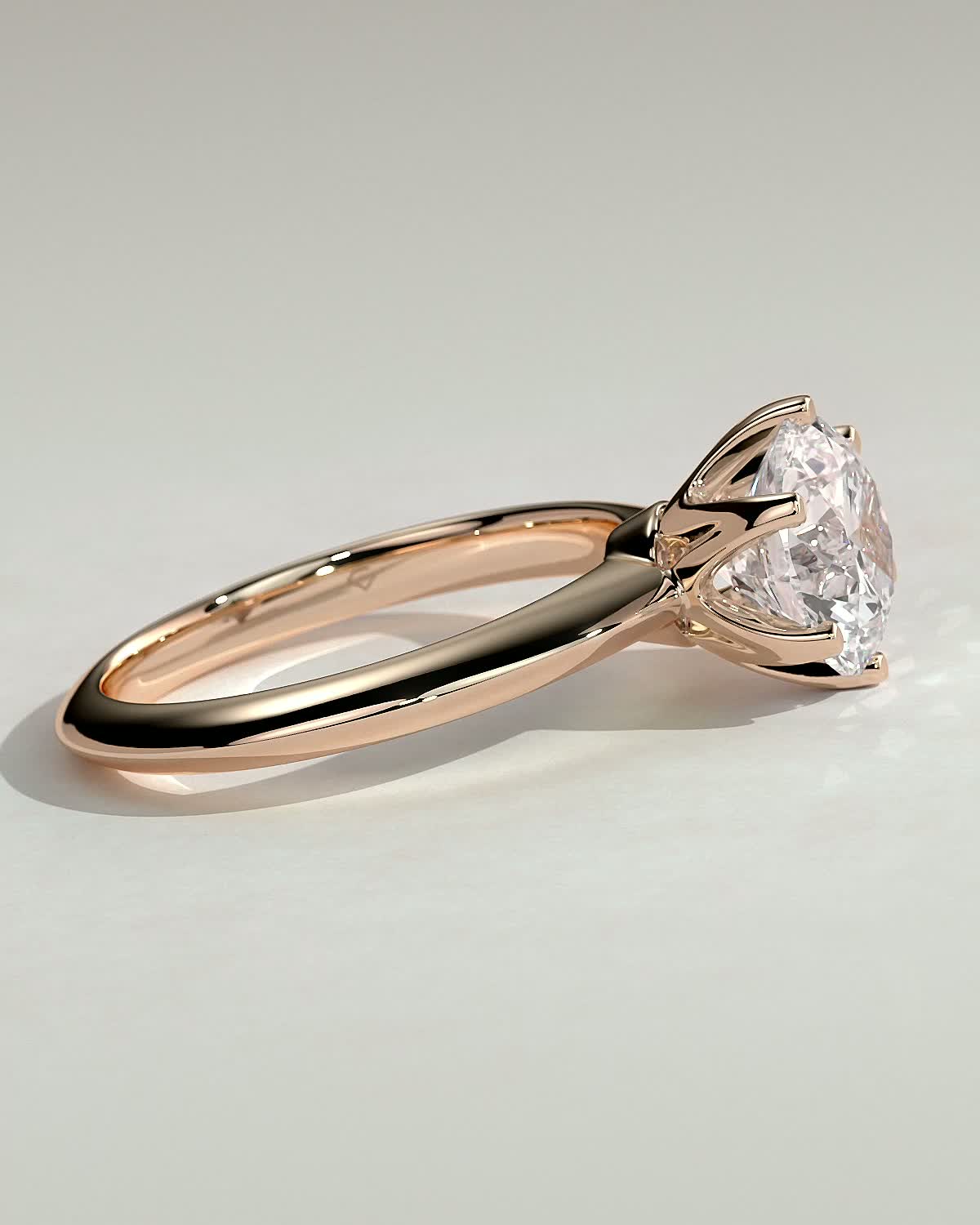 Caroline  6 Claw Knife Edge Solitaire - 18k Rose Gold