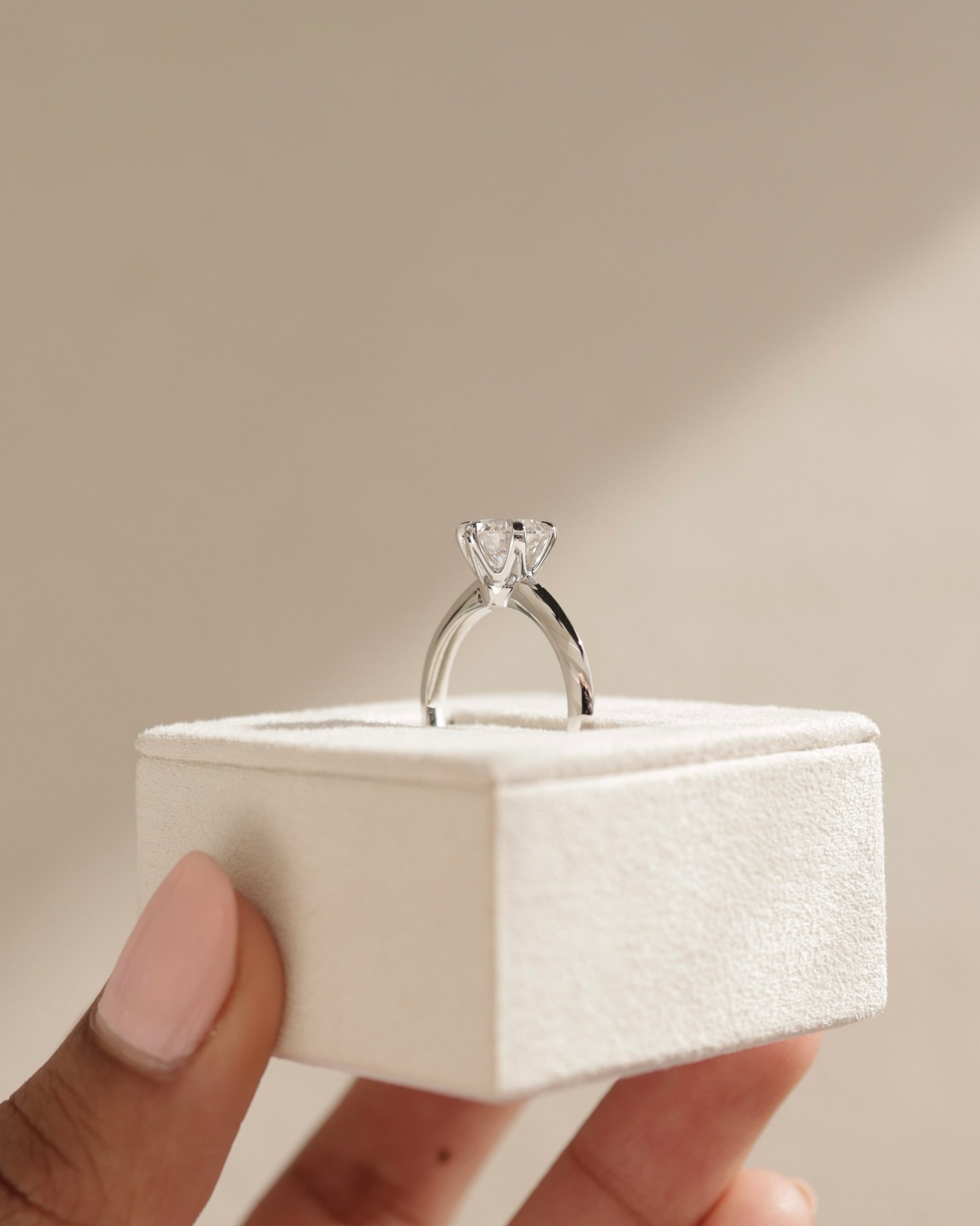 Caroline  6 Claw Knife Edge Solitaire Lifestyle Image