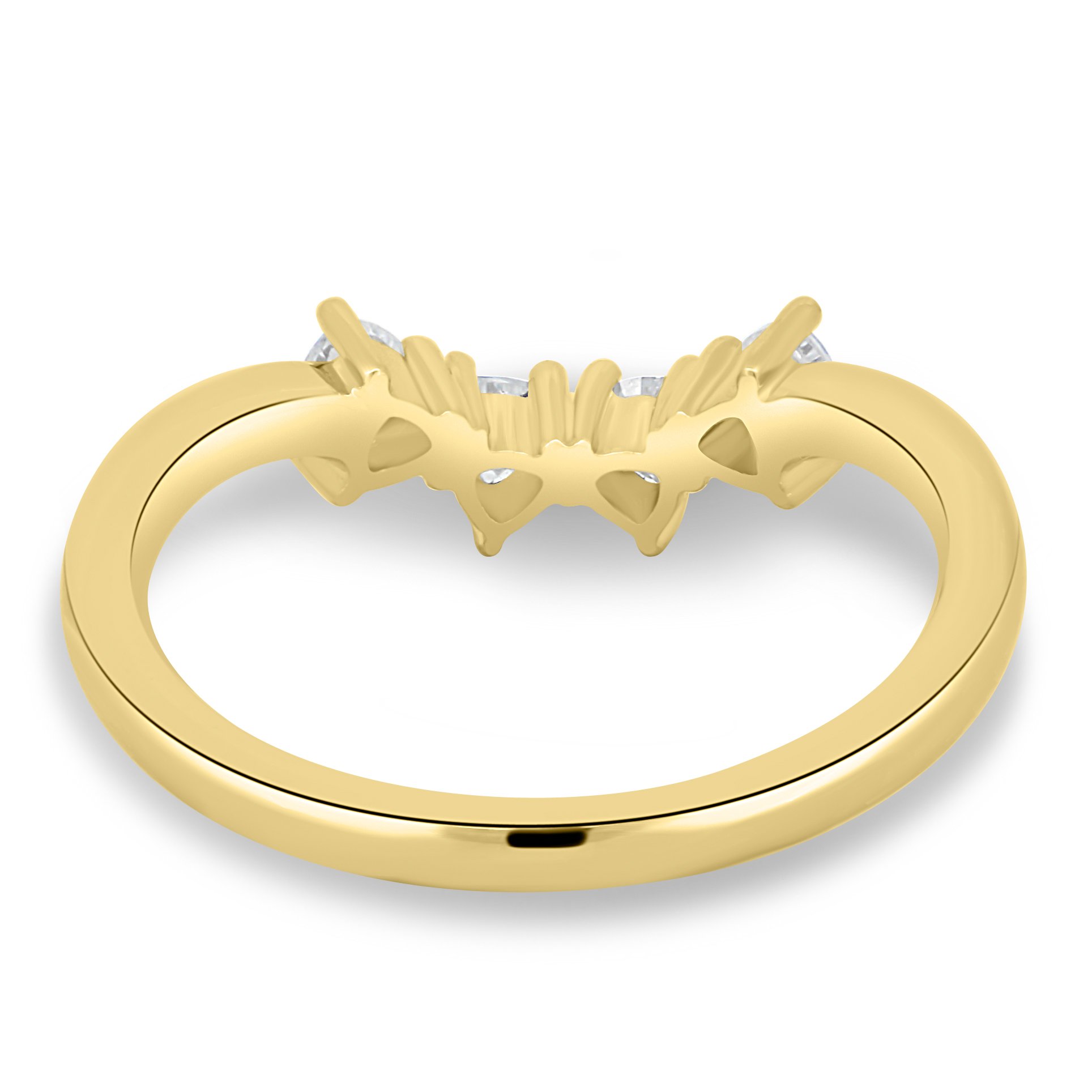 Cassandra  Trillion Cut Wedding Ring - 18k Yellow Gold