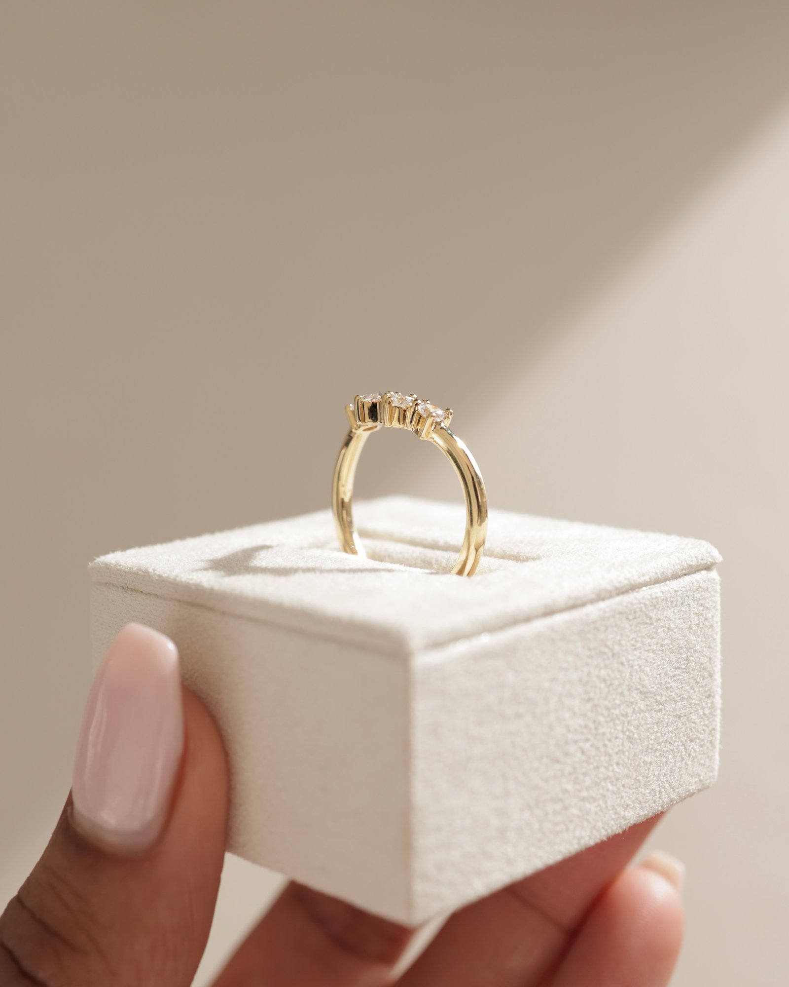 Cassandra  Trillion Cut Wedding Ring Lifestyle Image