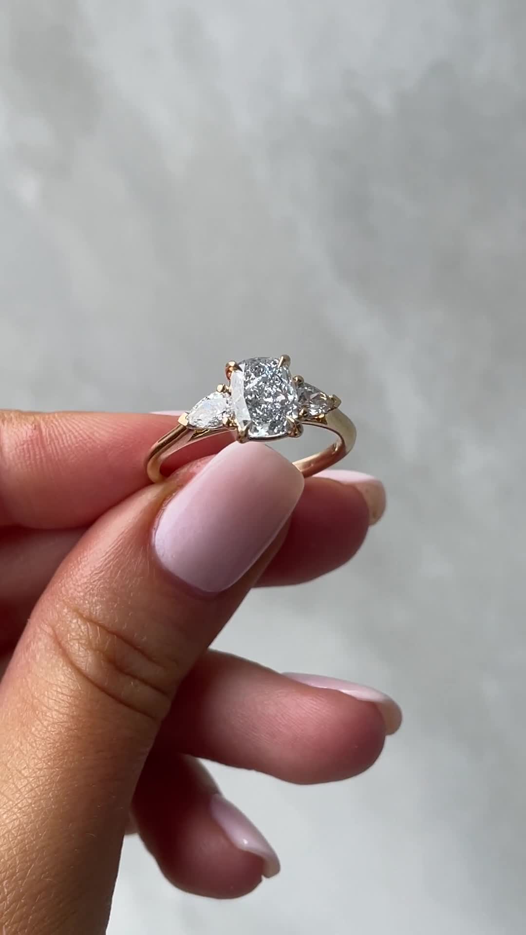 Cataleya - 4 Claw Elongated Cushion with Accent Stones Lifestyle Image