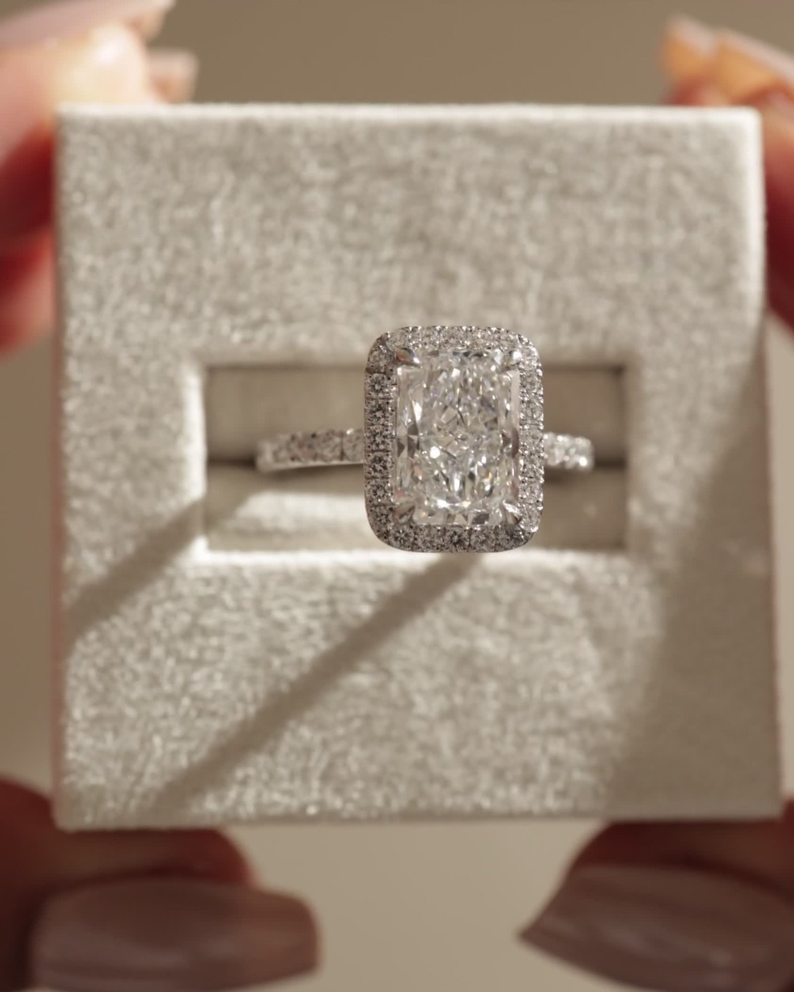 Catherine  Radiant Halo with Pave Lifestyle Image