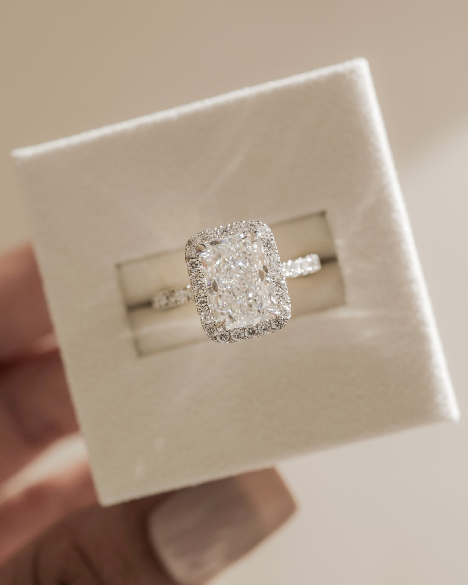 Catherine  Radiant Halo with Pave Lifestyle Image