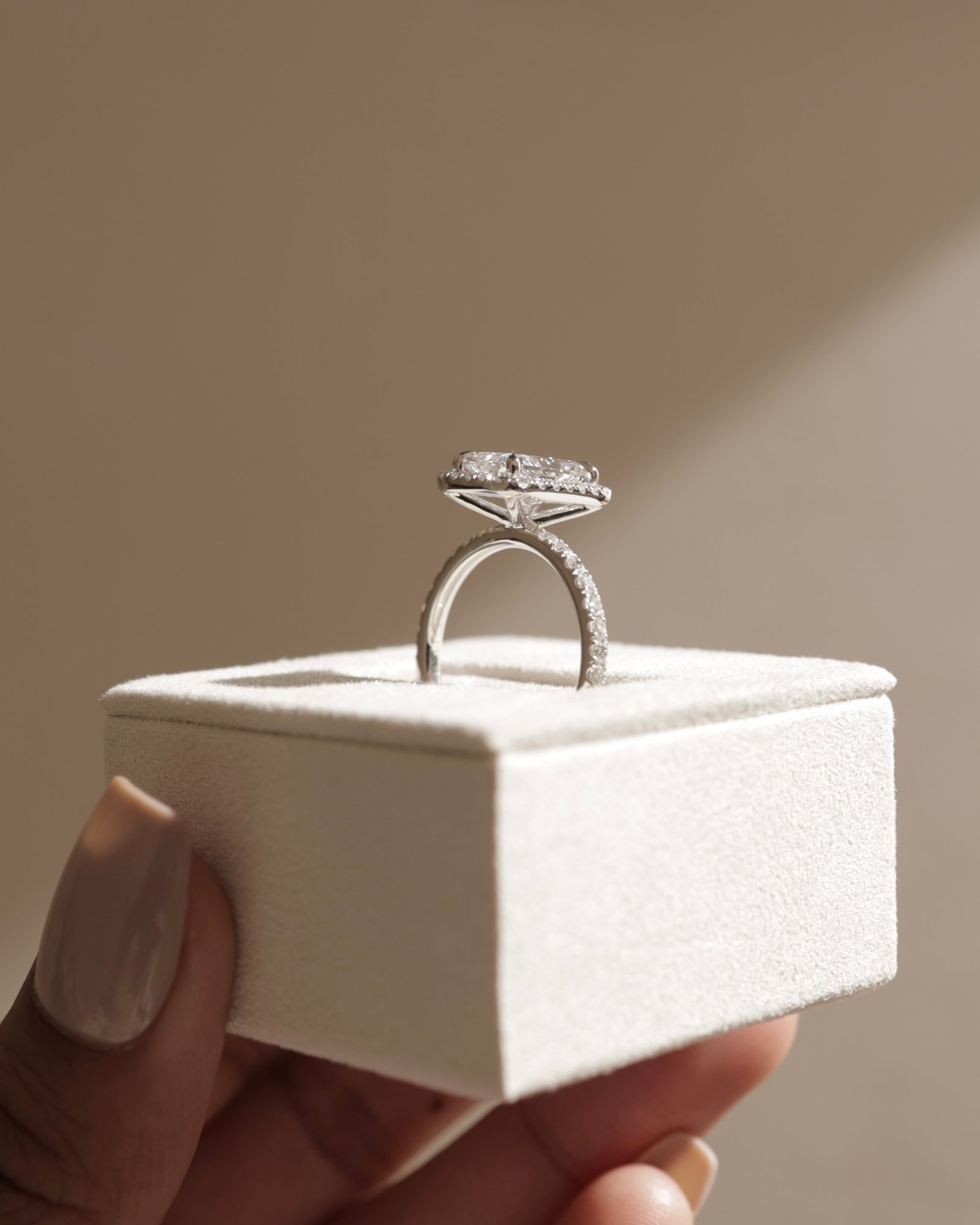 Catherine  Radiant Halo with Pave Lifestyle Image