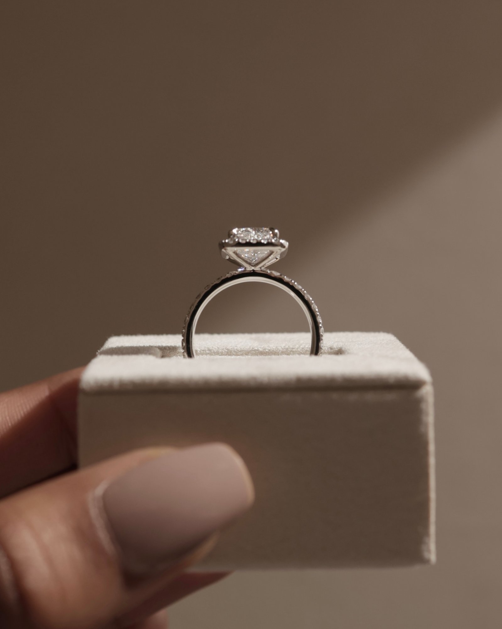 Catherine  Radiant Halo with Pave Lifestyle Image