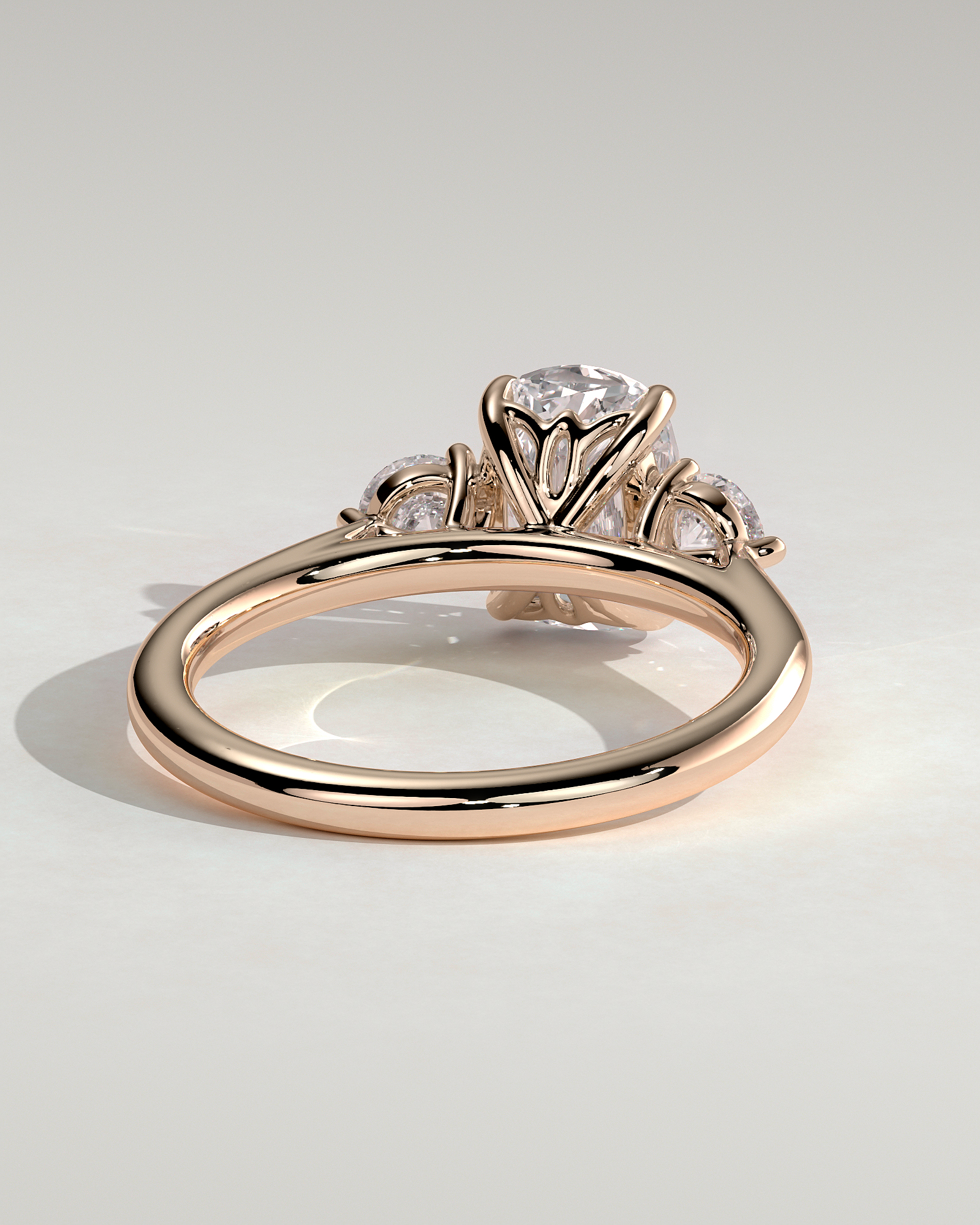 Charmaine - Elongated Cushion Trilogy - 18k Rose Gold