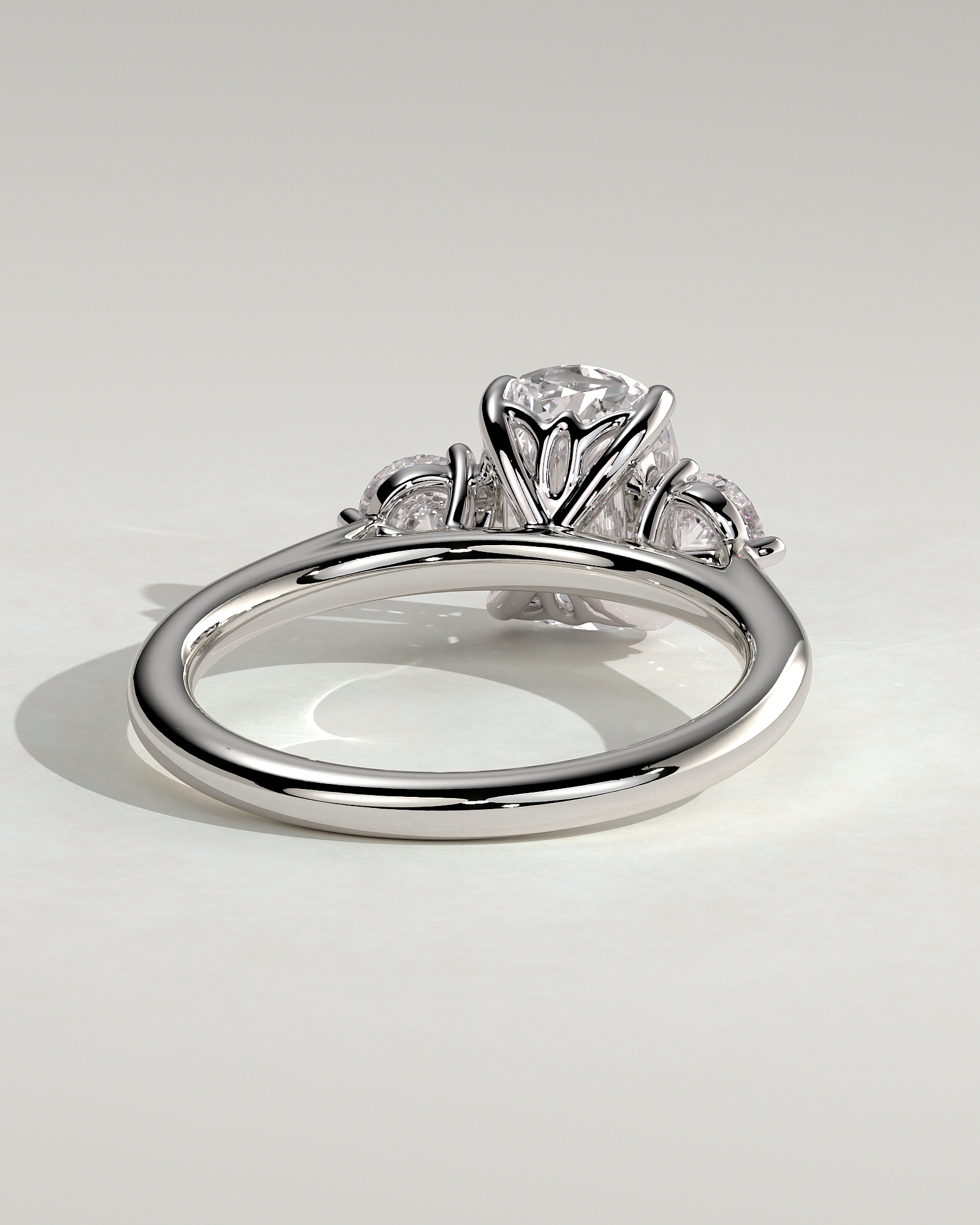 Charmaine - Elongated Cushion Trilogy - 18k White Gold