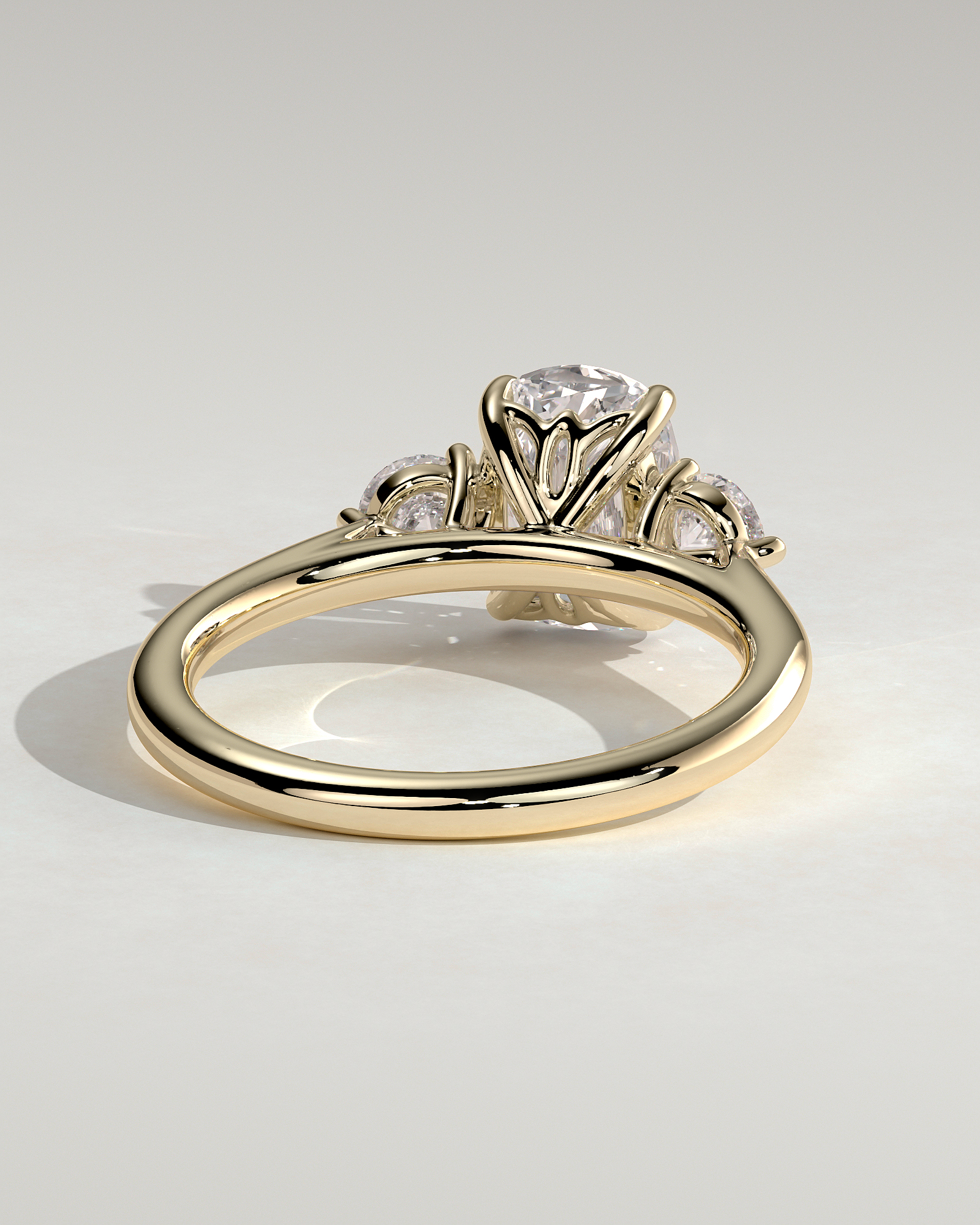 Charmaine - Elongated Cushion Trilogy - 18k Yellow Gold