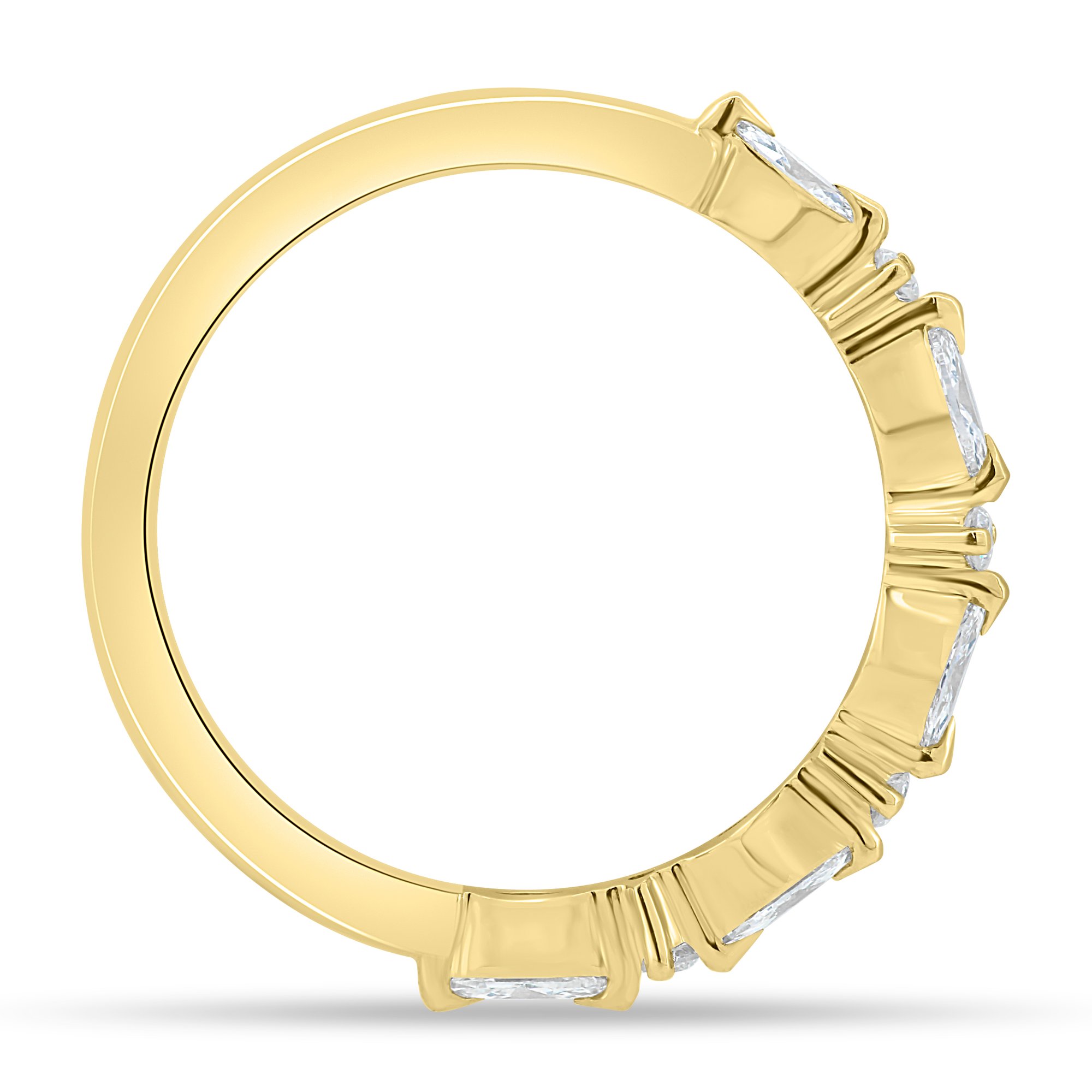 Chiara  Accent Stones Wedding Ring - 18k Yellow Gold