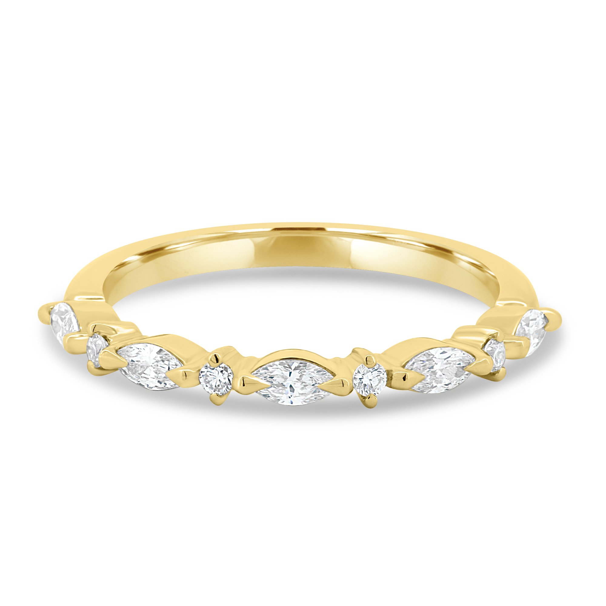 Chiara  Accent Stones Wedding Ring - 18k Yellow Gold