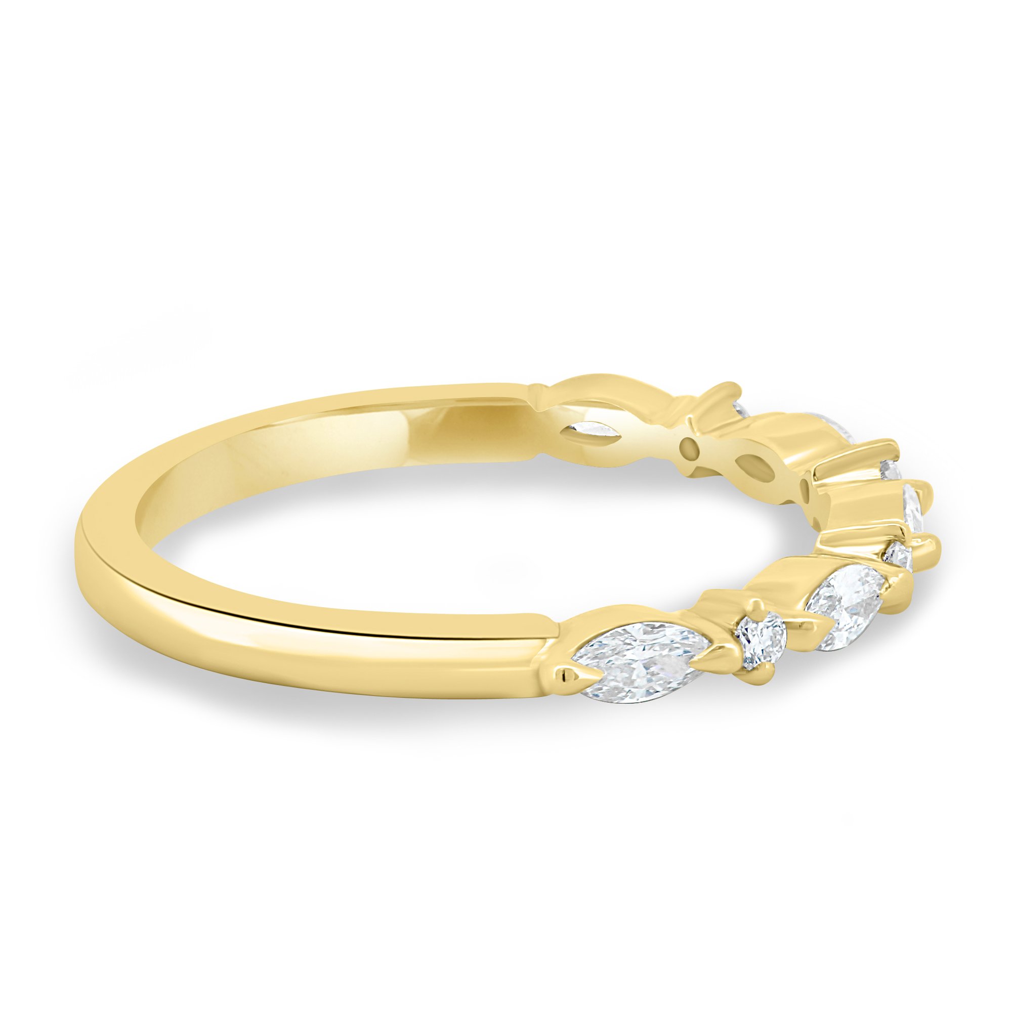Chiara  Accent Stones Wedding Ring - 18k Yellow Gold
