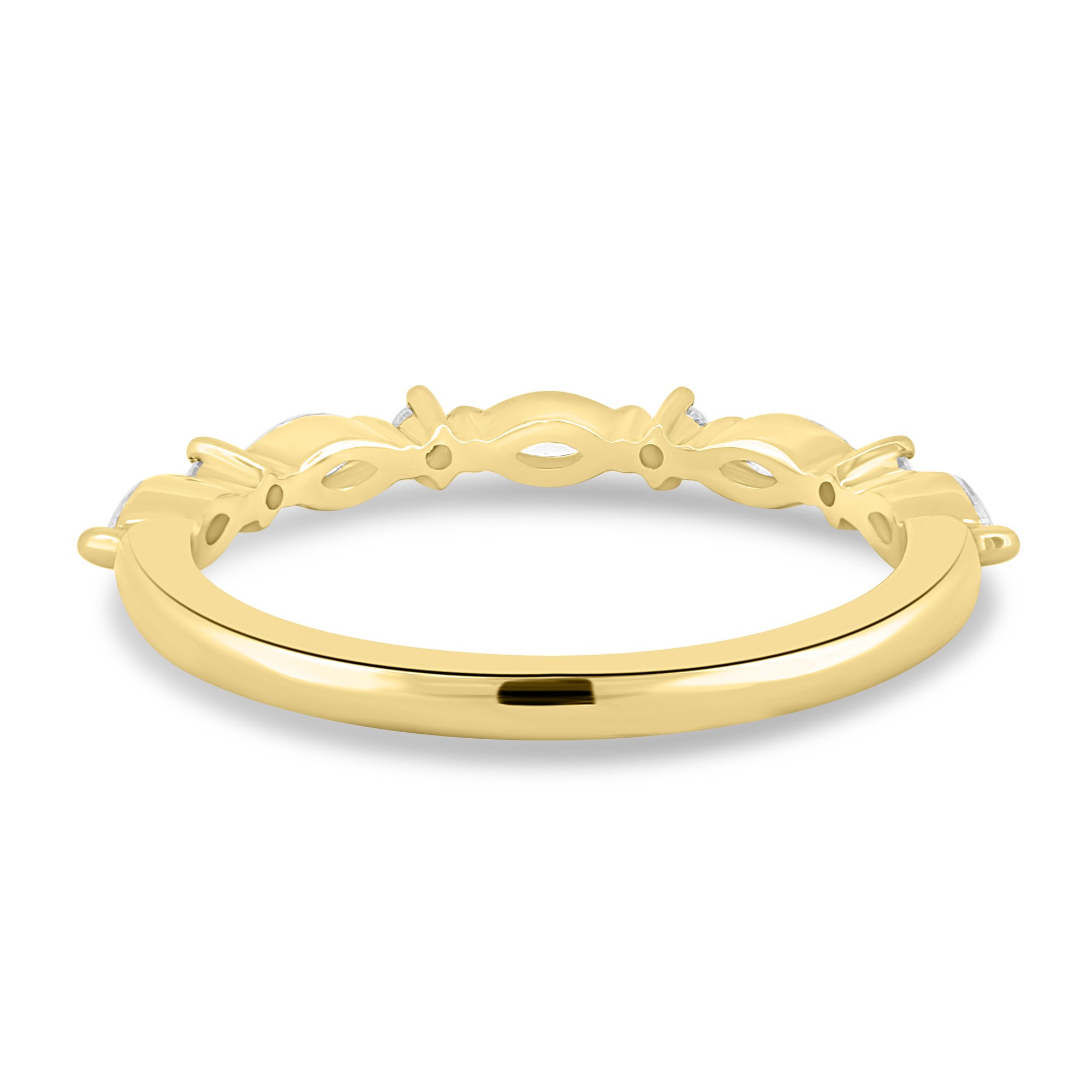 Chiara  Accent Stones Wedding Ring - 18k Yellow Gold