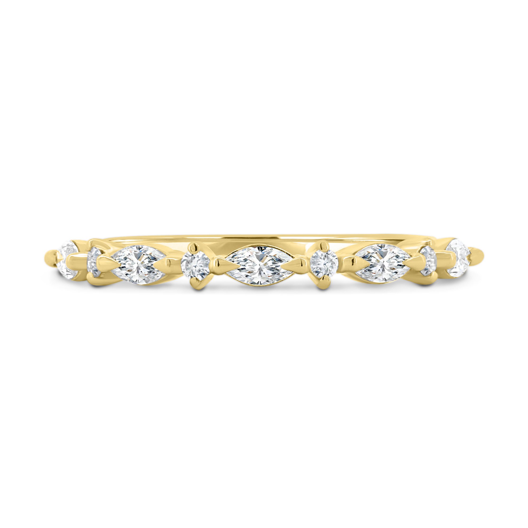Chiara  Accent Stones Wedding Ring - 18k Yellow Gold