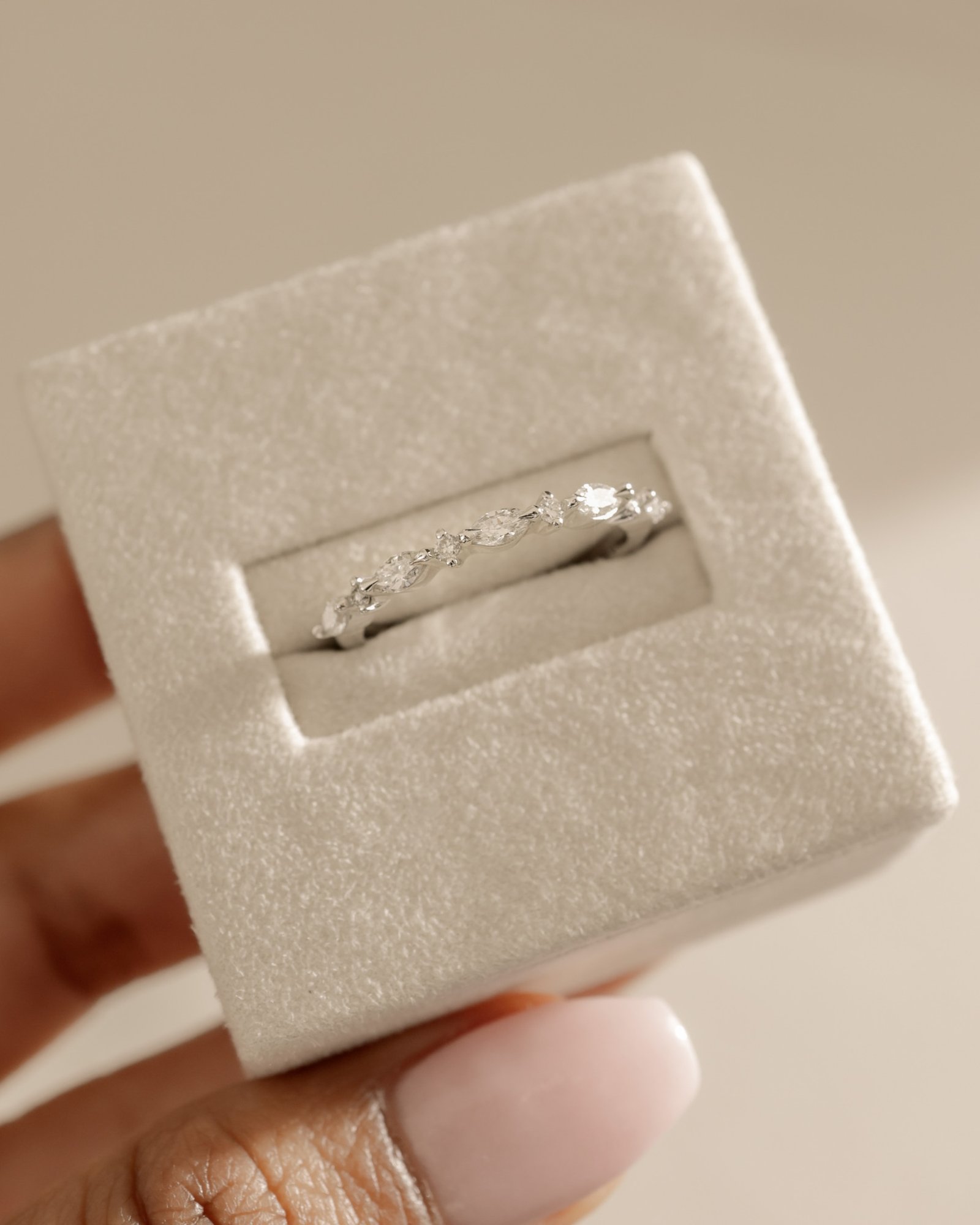 Chiara  Accent Stones Wedding Ring Lifestyle Image