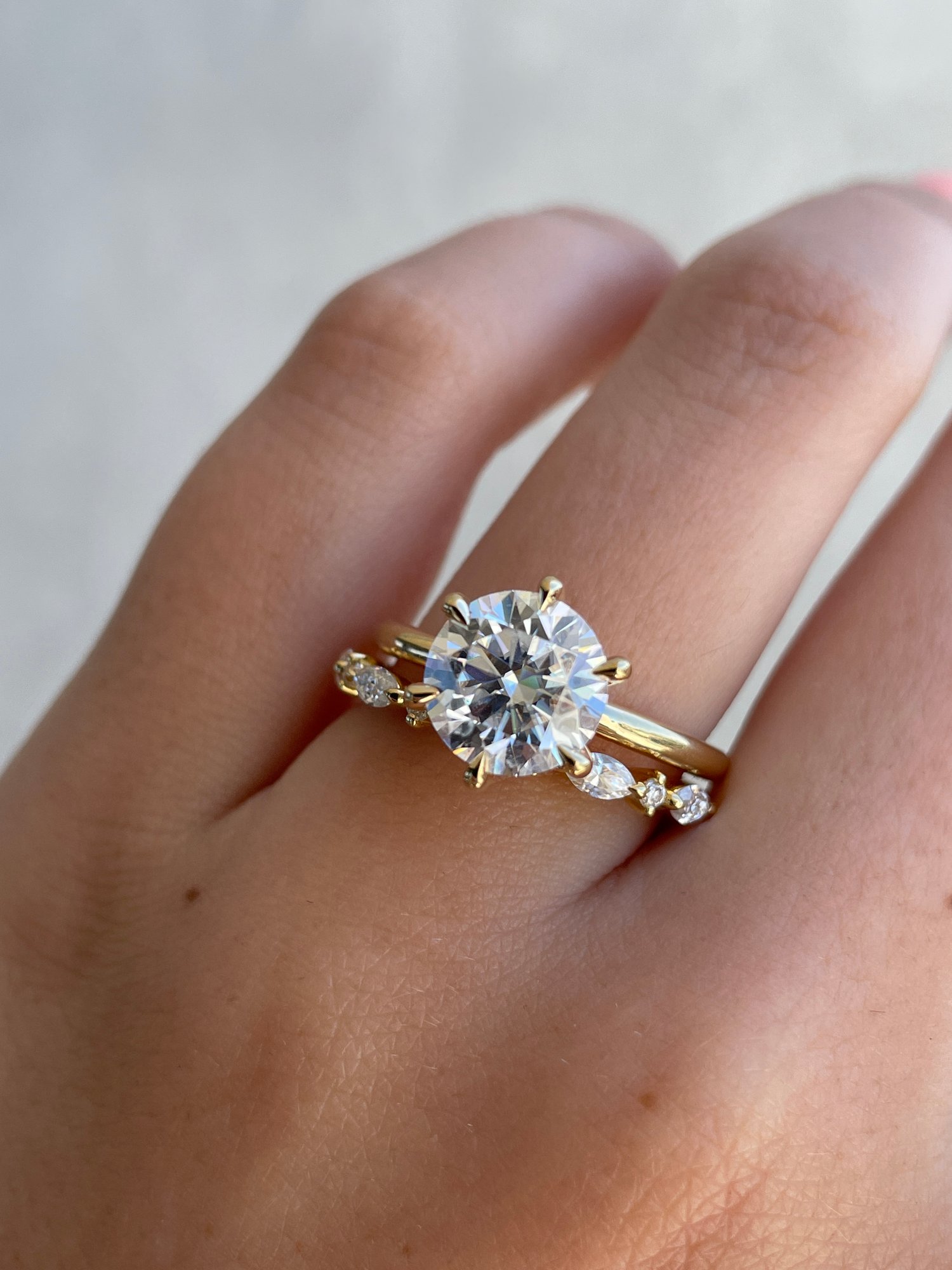 Chiara  Accent Stones Wedding Ring Lifestyle Image