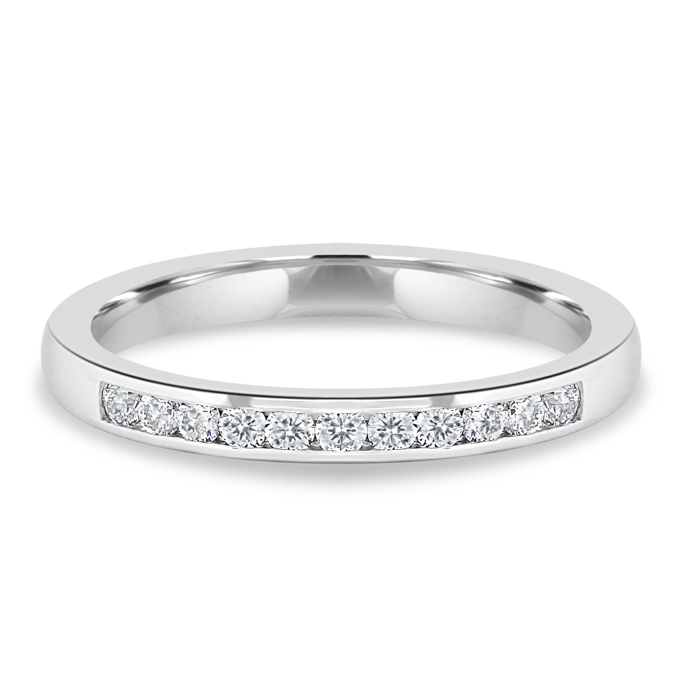 Christina  Channel Set Wedding Ring - 18k White Gold