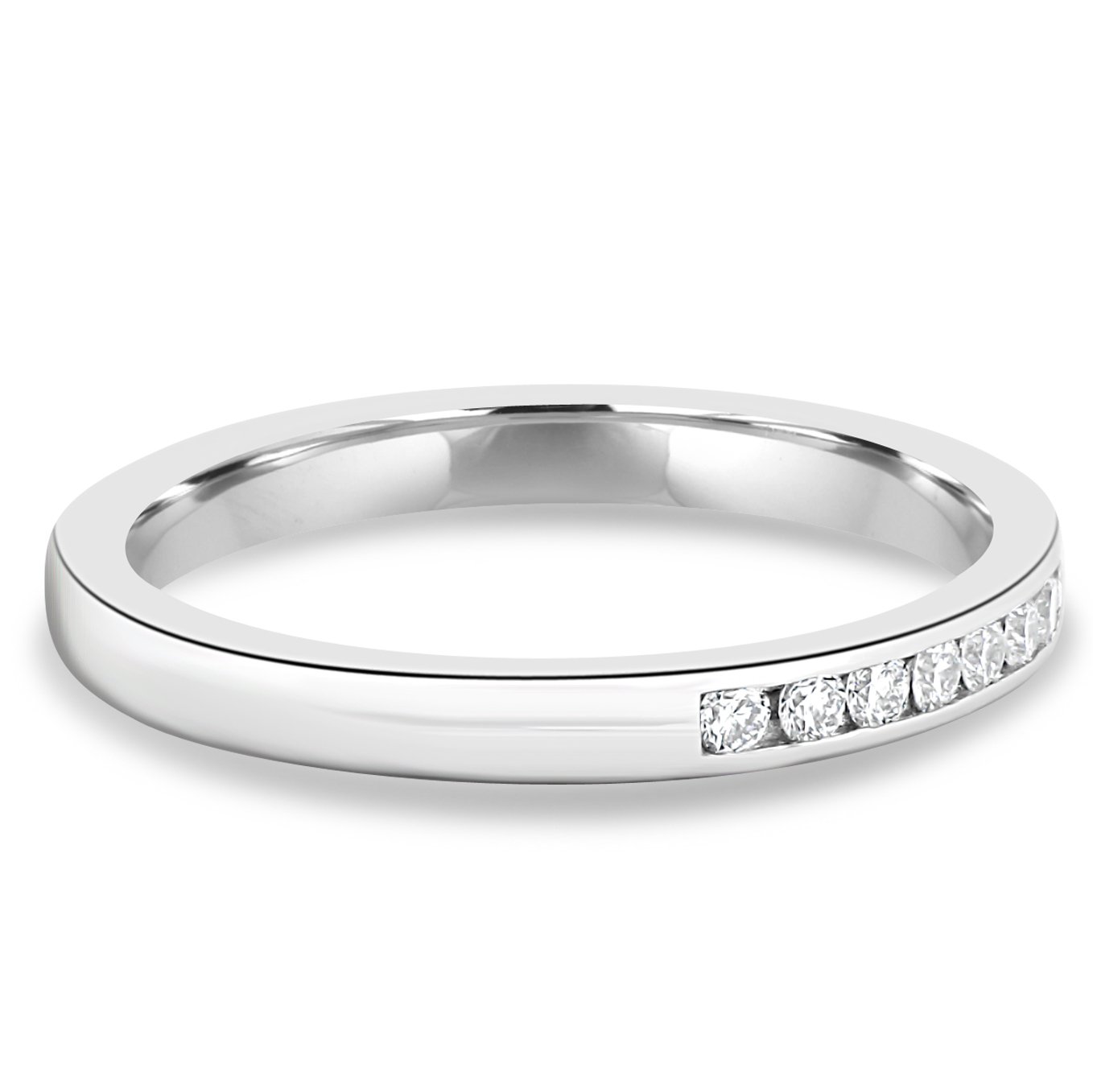 Christina  Channel Set Wedding Ring - 18k White Gold