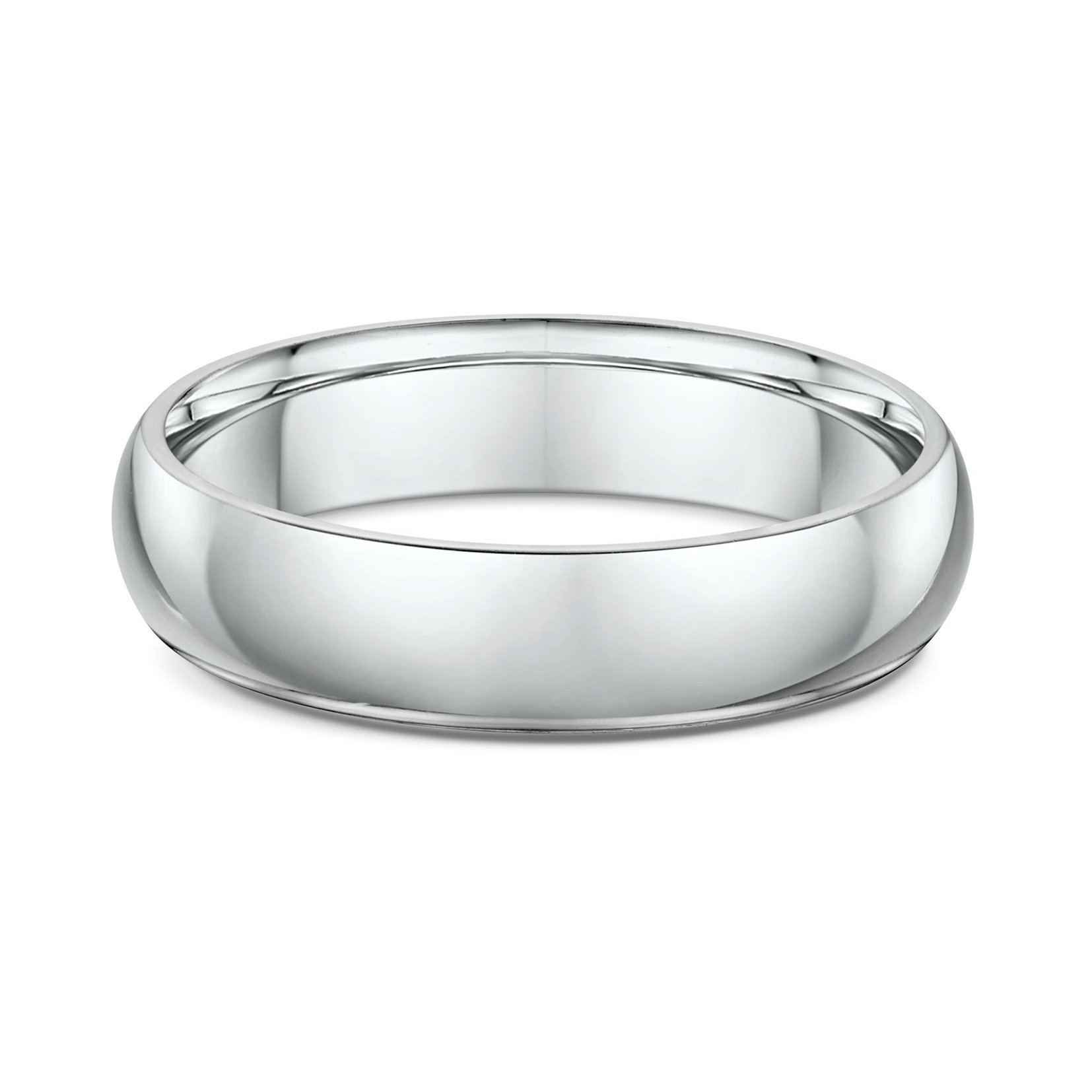 Classic Dome Mens Wedding Ring - 9k White Gold