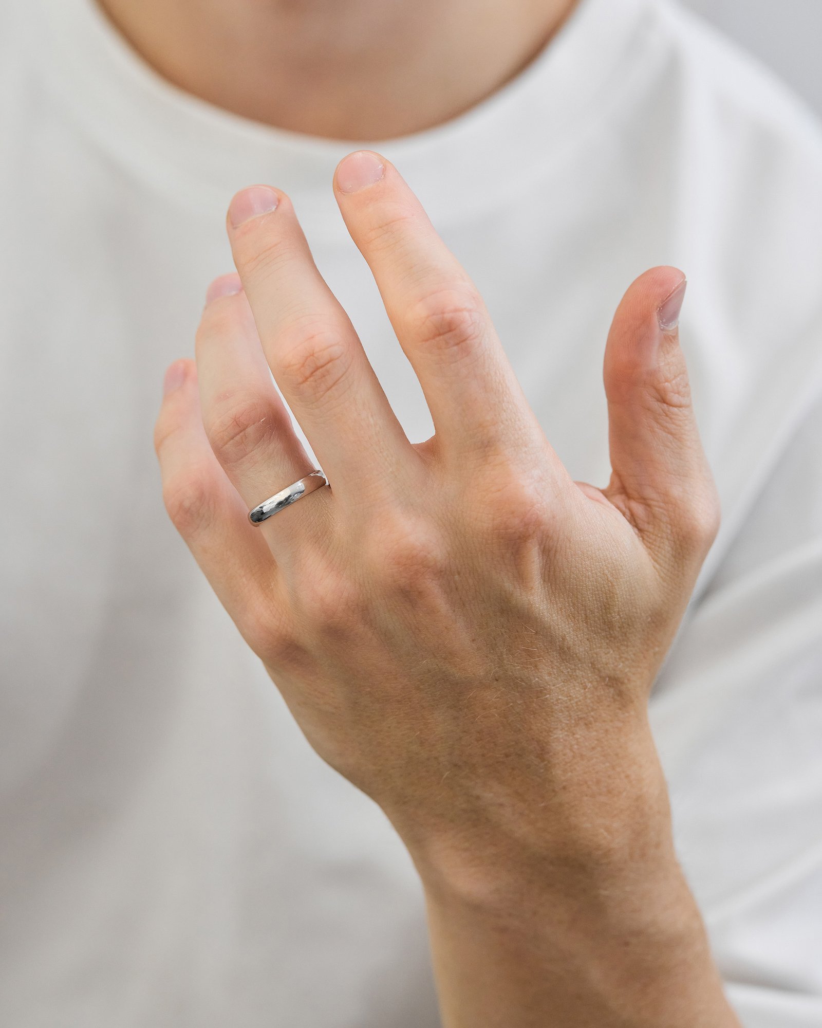 Classic Dome Mens Wedding Ring Lifestyle Image