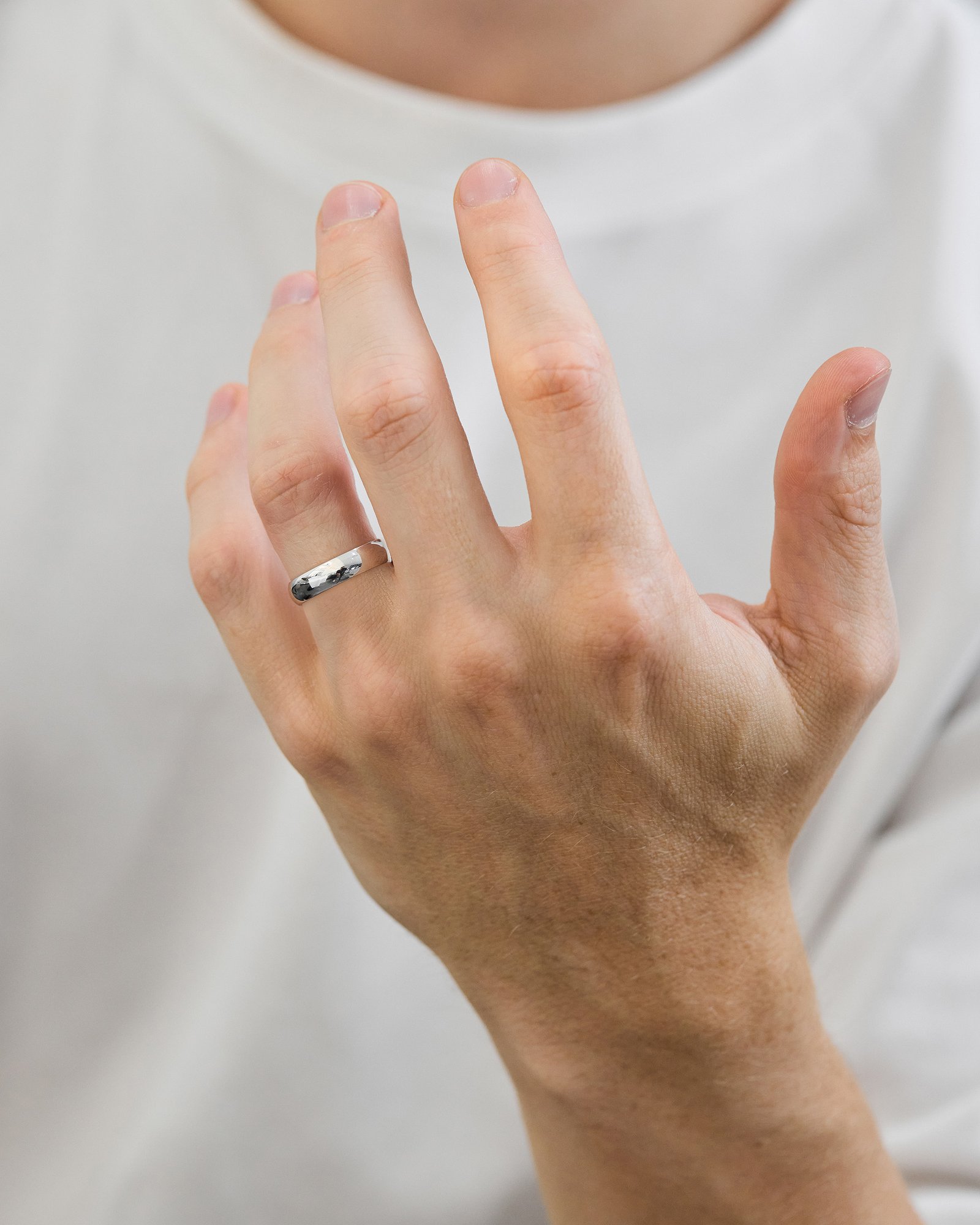 Classic Dome Mens Wedding Ring Lifestyle Image