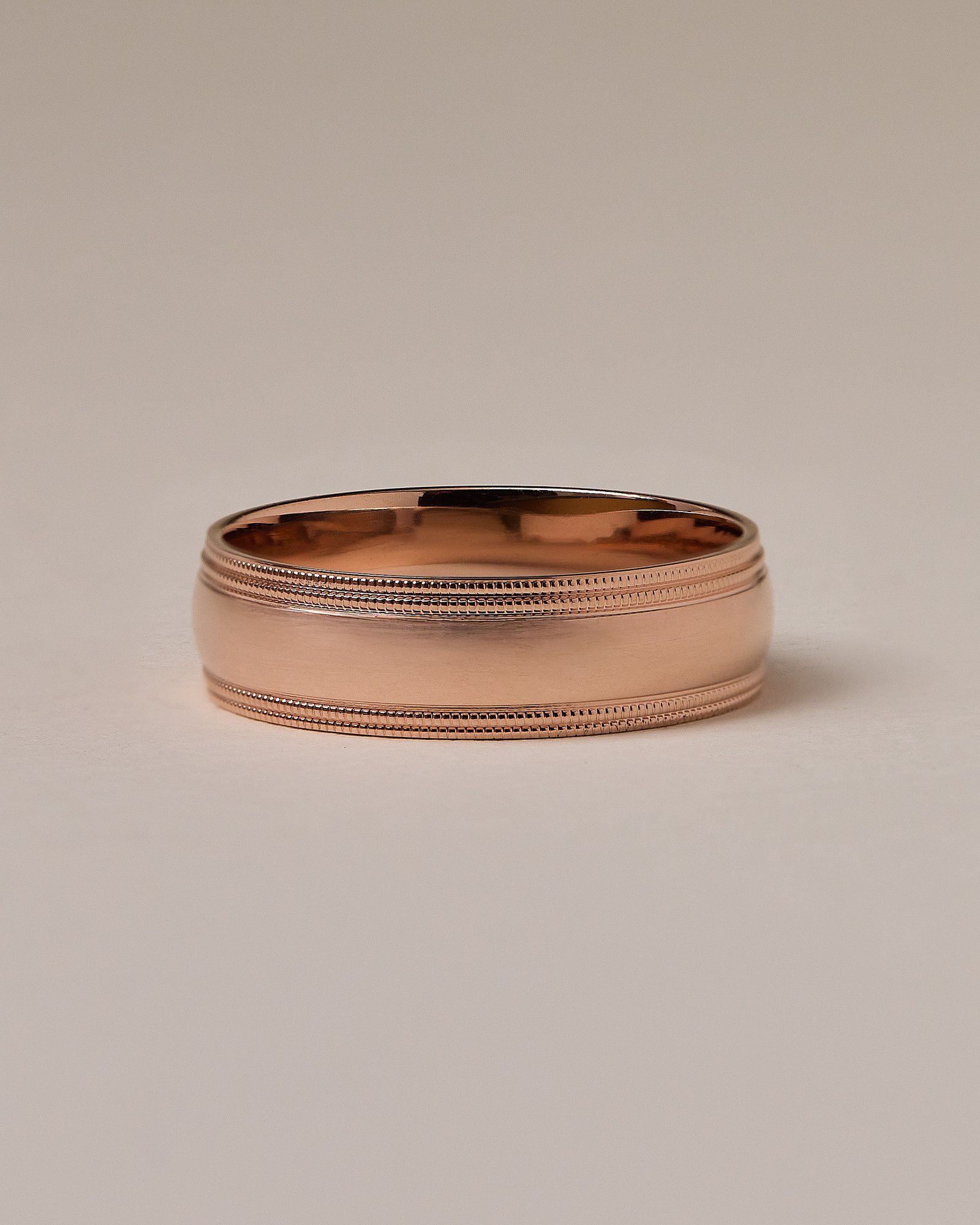 Classic Double Milgrain Mens Wedding Ring Lifestyle Image