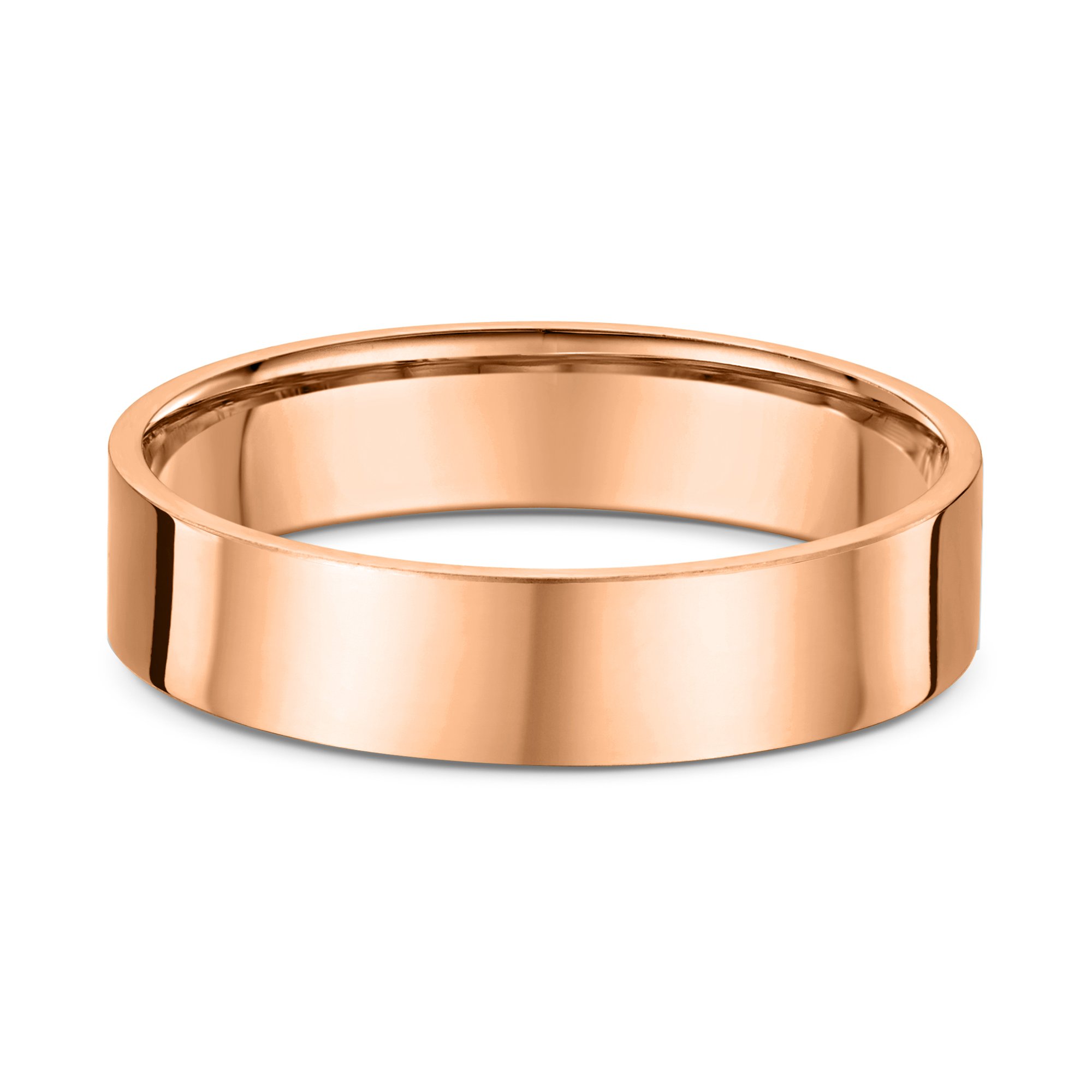Classic Flat Mens Wedding Ring - 9k Rose Gold