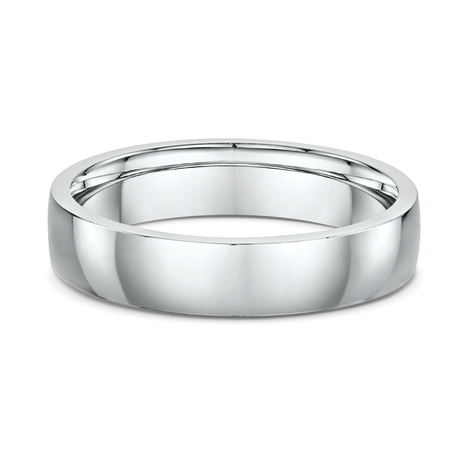Classic Heavy Dome Mens Wedding Ring - 9k White Gold