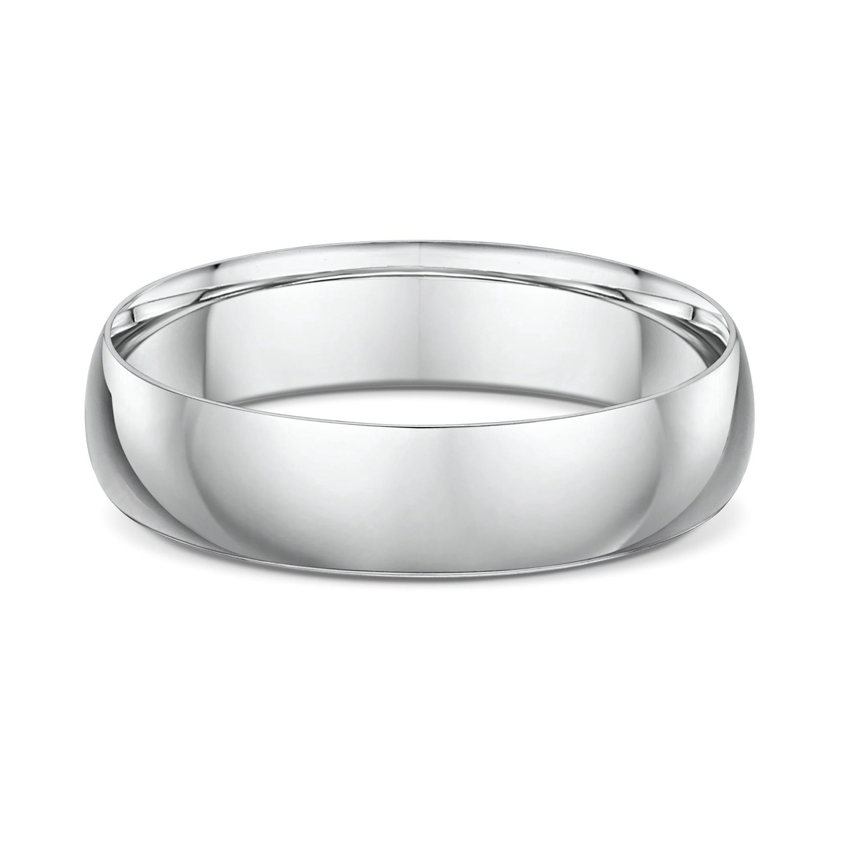 Classic Light Dome Mens Wedding Ring - 9k White Gold