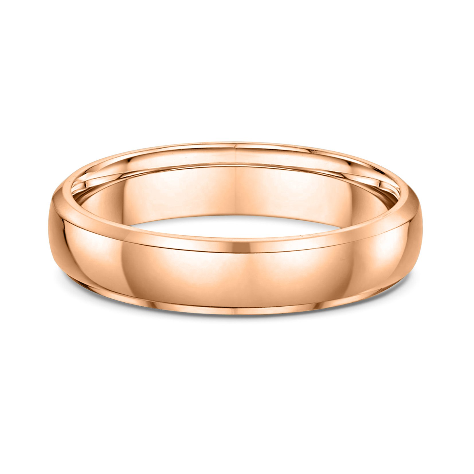 Classic Round Bevel Mens Wedding Ring - 9k Rose Gold