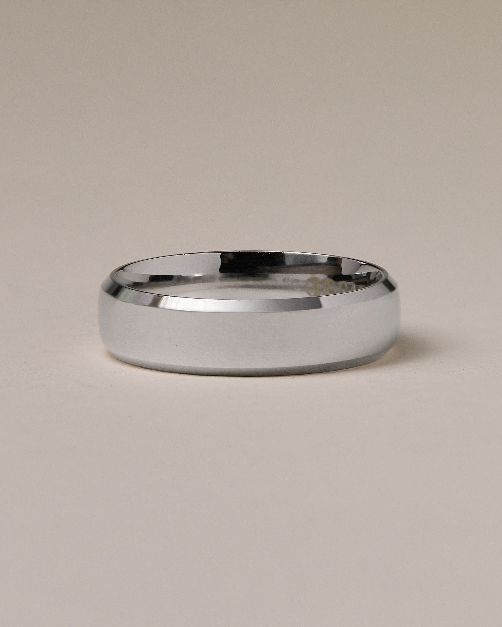 Classic Round Bevel Mens Wedding Ring Lifestyle Image