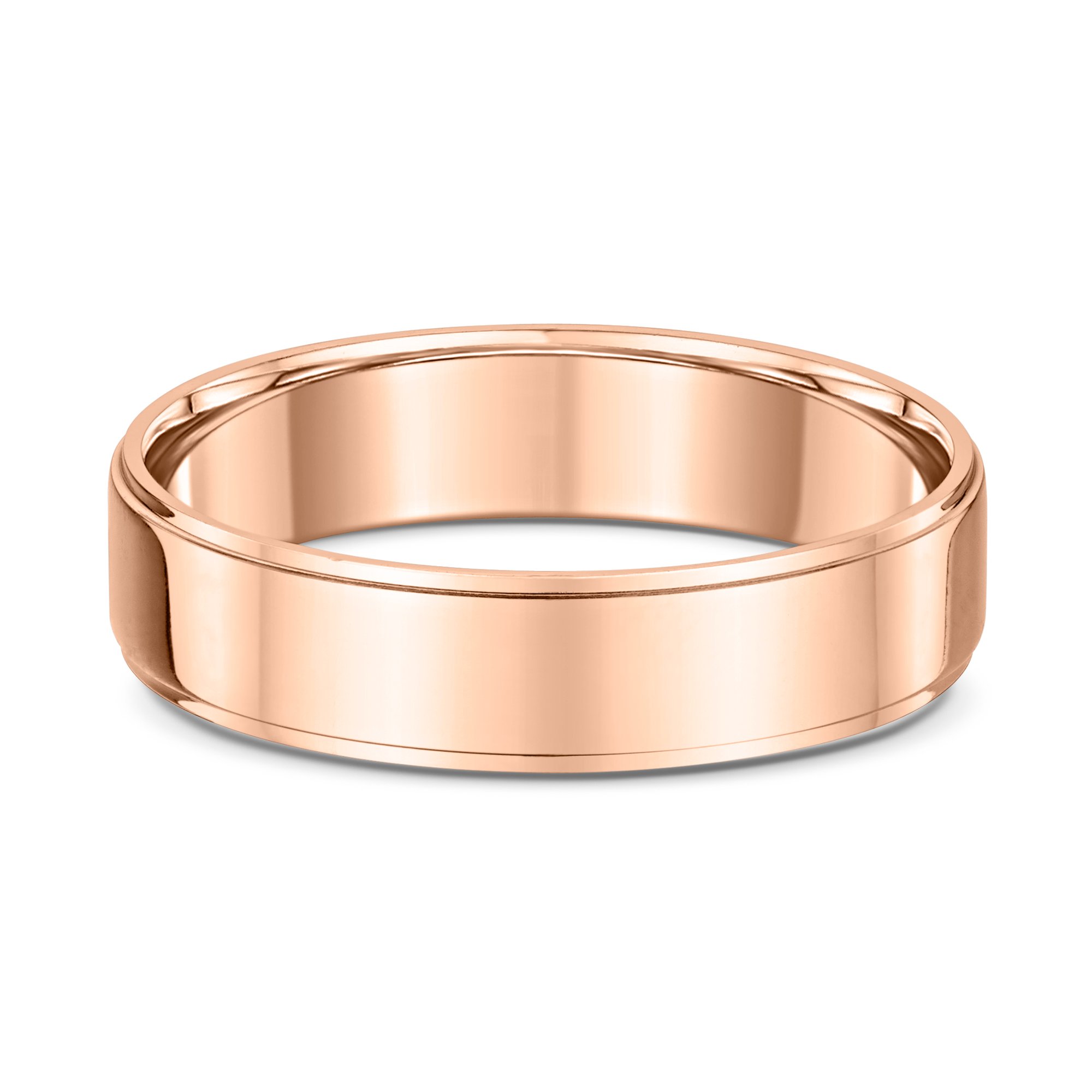 Classic Side Cut Mens Wedding Ring - 9k Rose Gold