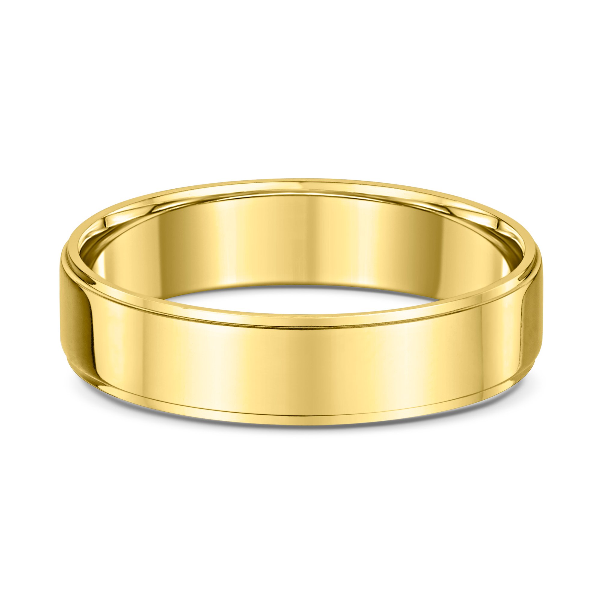 Classic Side Cut Mens Wedding Ring - 9k Yellow Gold