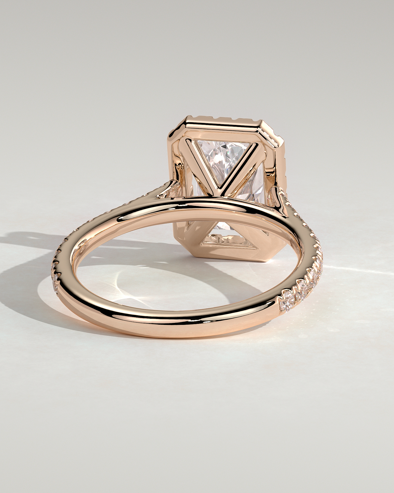 Clementine - Radiant Halo and Pav - 18k Rose Gold
