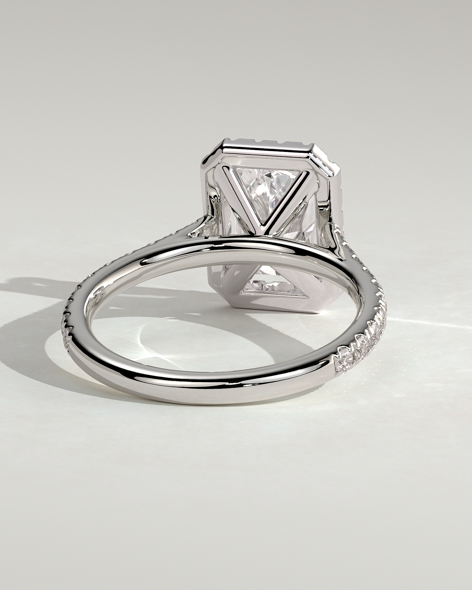 Clementine - Radiant Halo and Pav - 18k White Gold