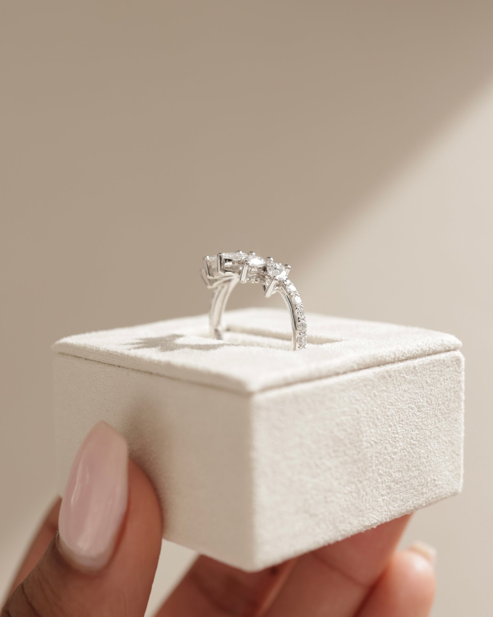 Cleo - Accent Stones Curved Wedding Ring Lifestyle Image