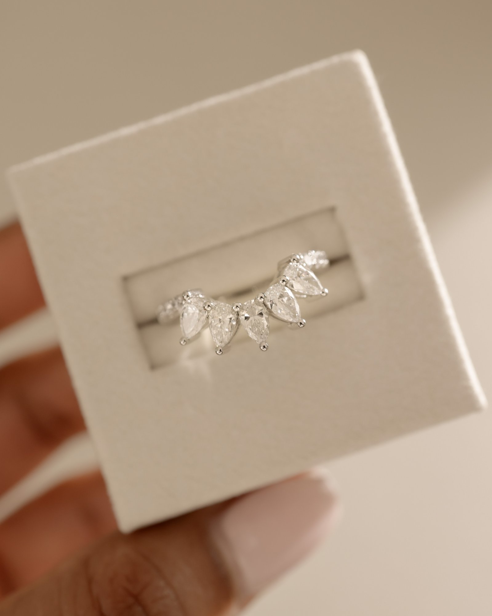 Cleo - Accent Stones Curved Wedding Ring Lifestyle Image